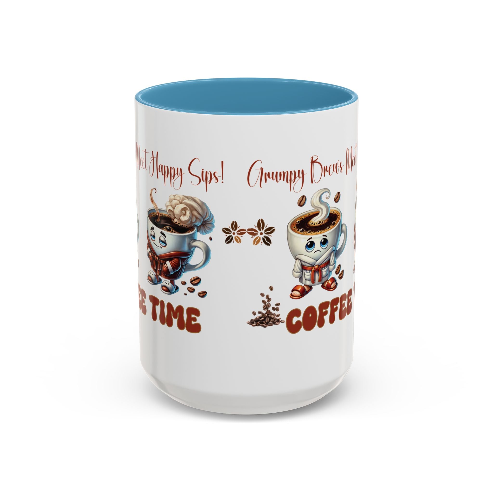 Grumpy Brews Meet Happy Sips Ceramic Mug - Funny Coffee Cup, Cute Tea Mug, Sarcastic Drinkware, Unique Gift, Kitchen Decor Accent Coffee Mug (11, 15oz) - MRSBYVALLE
