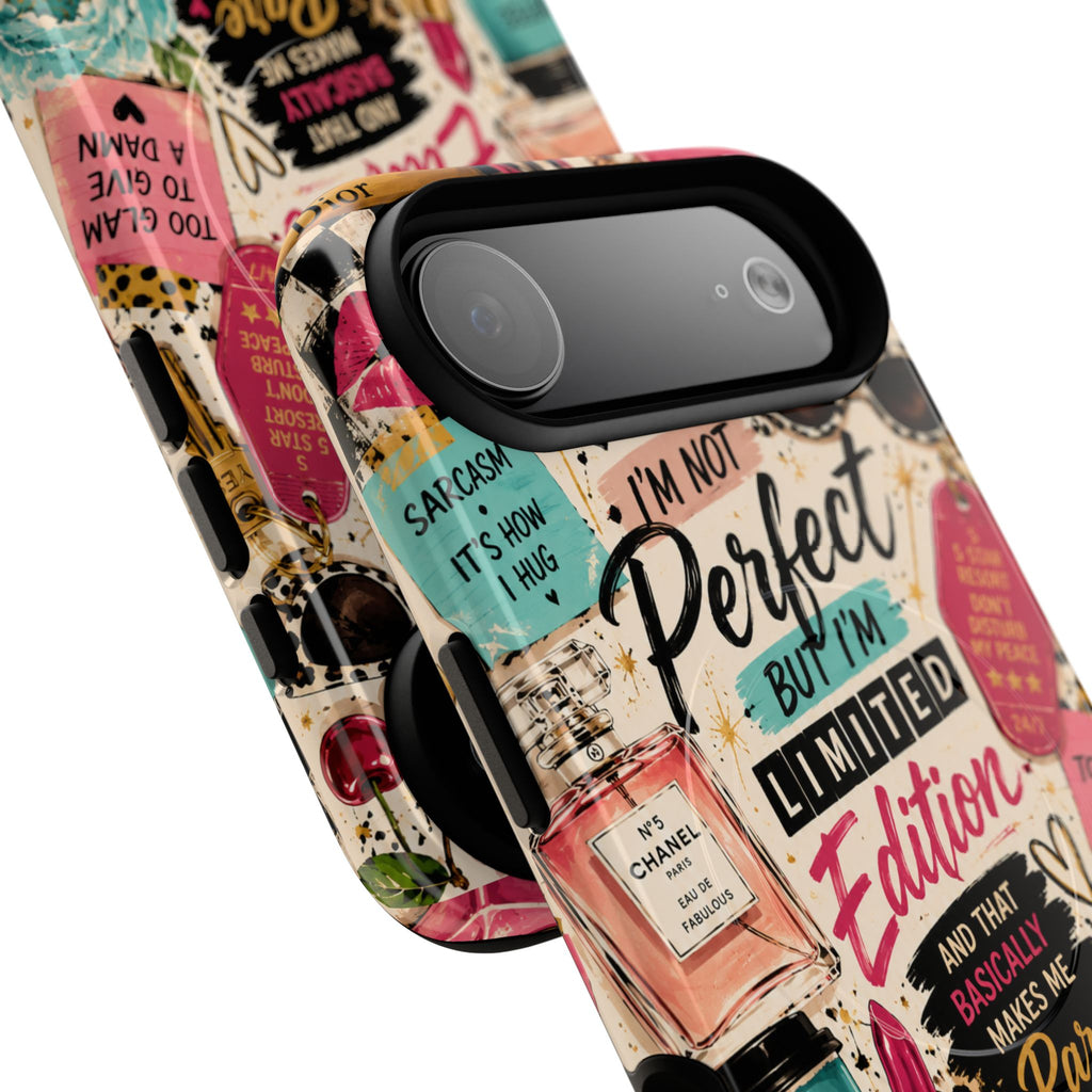 Perfect I'm Limited Edition phone case Tough Magnetic Case has Retro Funny Women's Gift Chic Pink Vintage iPhone & Samsung