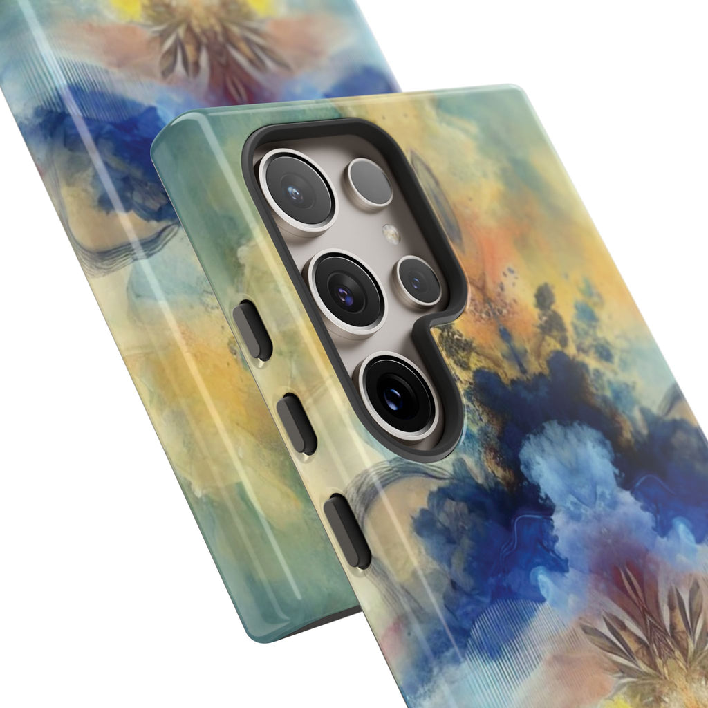 Coque de téléphone abstraite aquarelle moderne compatible avec iPhone, Samsung et plus – Protection élégante et durable avec un design artistique éclatant, cadeau parfait pour elle