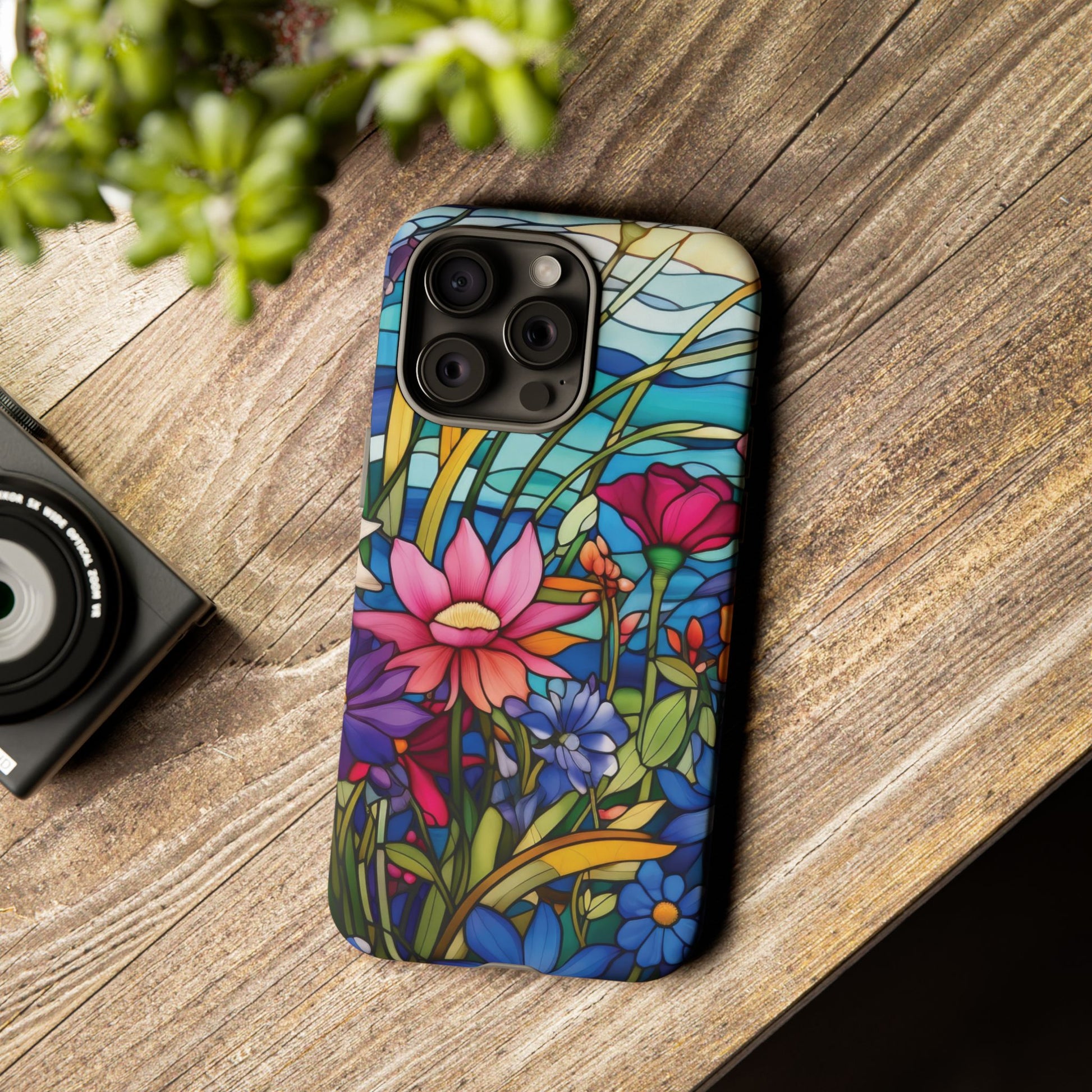 Wildflowers Stain Glass Illusion Phone Case Unique Holiday Protection for Your Device | Stylish & Durable Cover Gift for Her Phone 15, Samsung iPhone Samsung Accessory Gift for Her