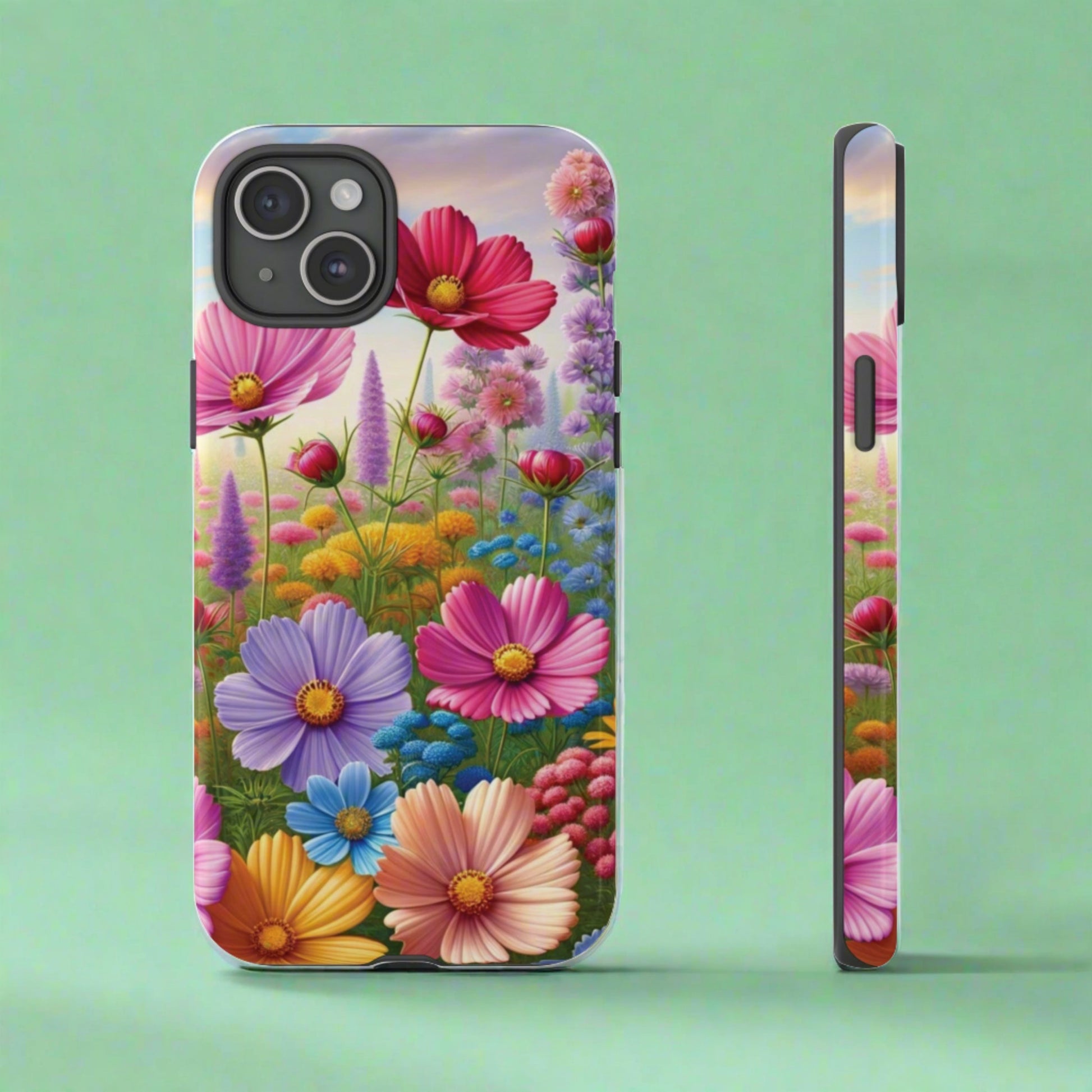 Bright Floral Phone Case Durable for iPhone Samsung Gift iPhone 15, 14, 13 Samsung Pixel Gift for Mom Accessory Gift for Her