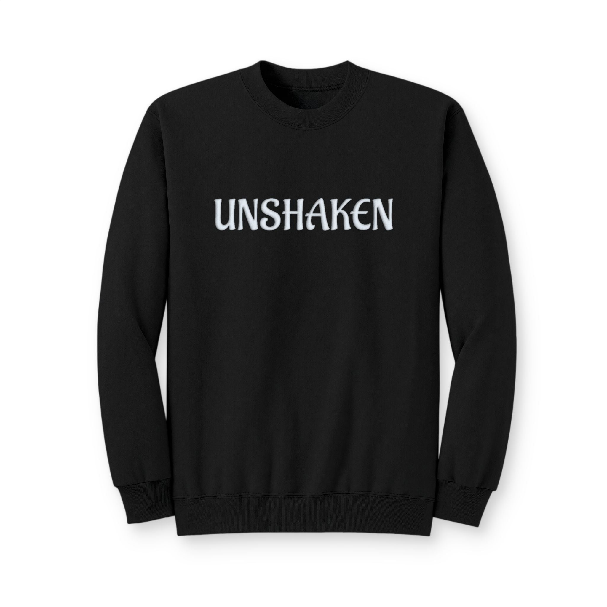 Unshaken Crewneck Sweatshirt - Minimal Inspirational Graphic Sweatshirt