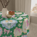 Nappe Vert Oie Folle avec Nœuds et Cœurs Pastel – Décor de Table Amusant