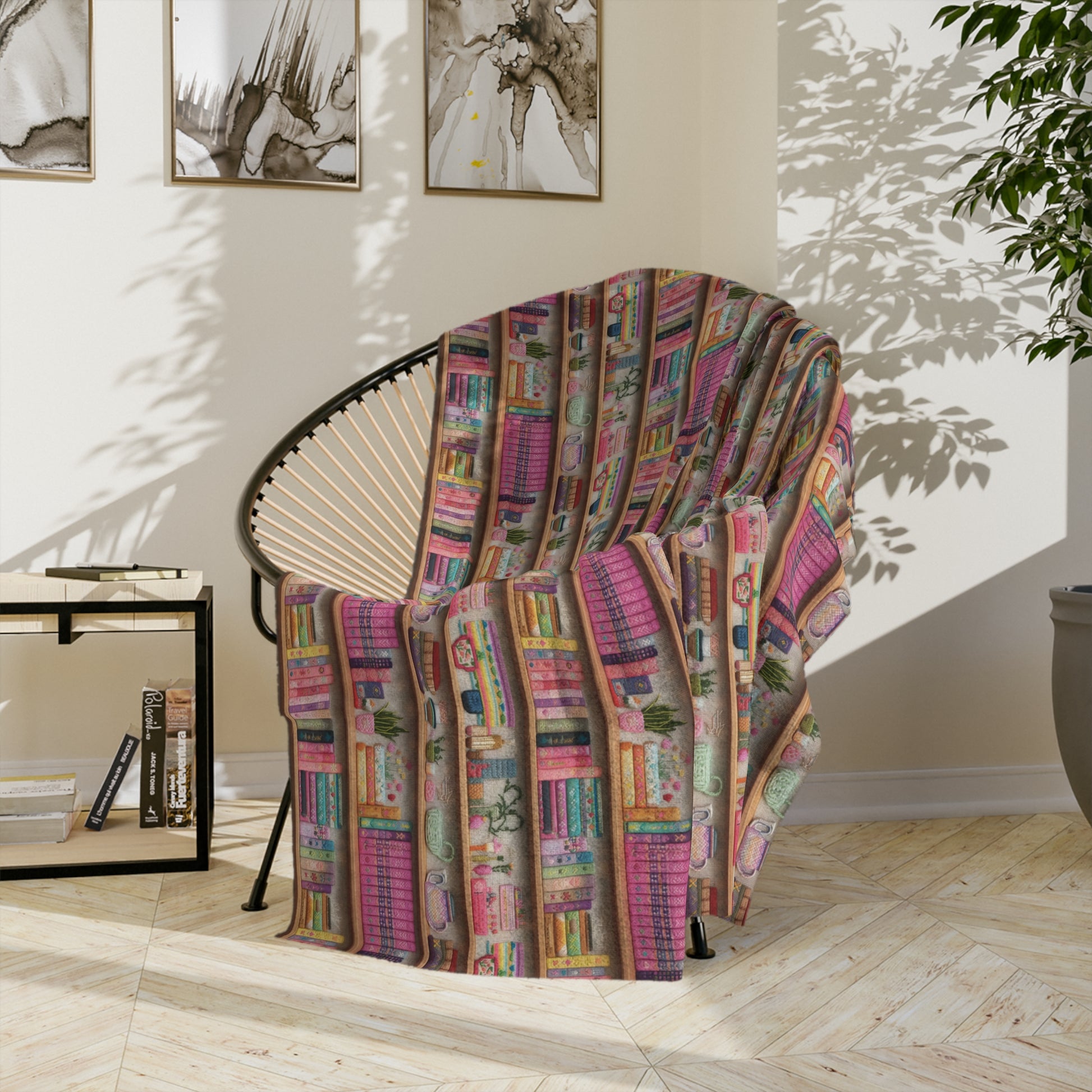 Enchanting 3D Embroidery Illusion Books on Pastel Shelves Minky Blanket Perfect for Readers and Literary Enthusiasts Ultra Soft lightweight Perfect for Home, Couch, or Bed | Best Gift  Comfort Blanket, Perfect for Snuggling Housewarming Gift Throw - MRSBYVALLE
