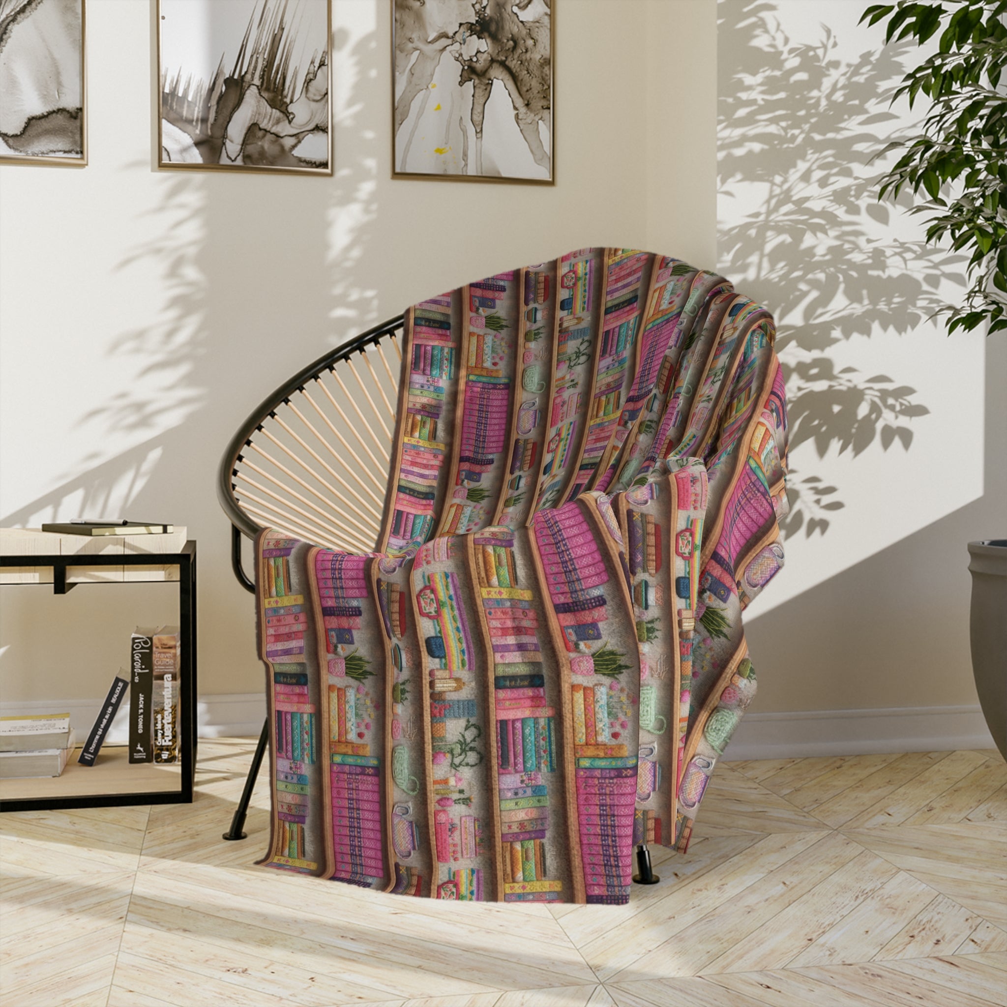 Enchanting 3D Embroidery Illusion Books on Pastel Shelves Minky Blanket Perfect for Readers and Literary Enthusiasts Ultra Soft lightweight Perfect for Home, Couch, or Bed | Best Gift  Comfort Blanket, Perfect for Snuggling Housewarming Gift Throw - MRSBYVALLE