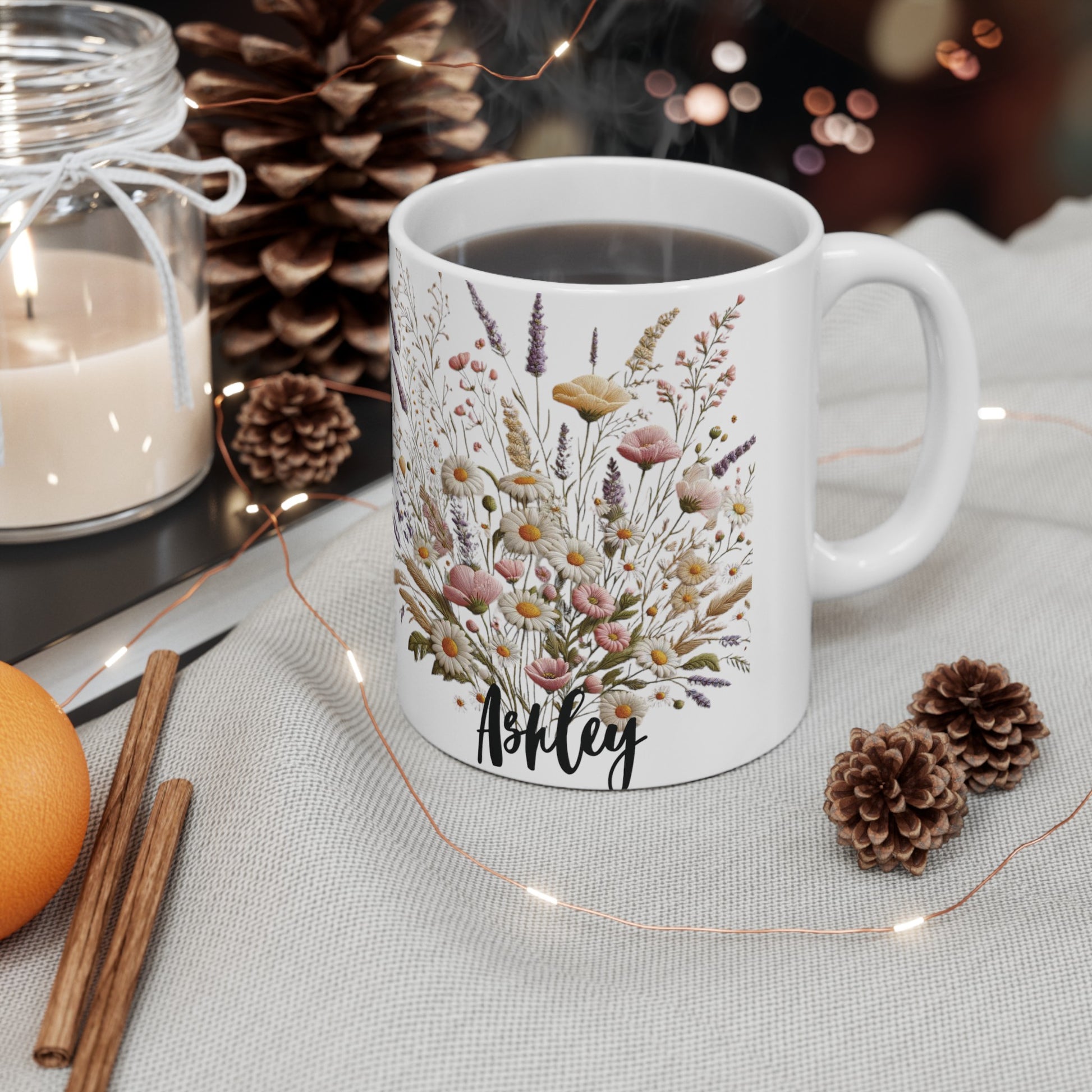 Personalized Boho Wildflower Best Coffee Mug | Custom Name Mug | Floral Design | Custom Gift for Her | Birthday Gift | Wedding Wildflowers Custom Mug | Available in 11 oz and 15 oz Available in 11 oz & 15 oz Ideal Gift for Cozy Coffee Moments - MRSBYVALLE