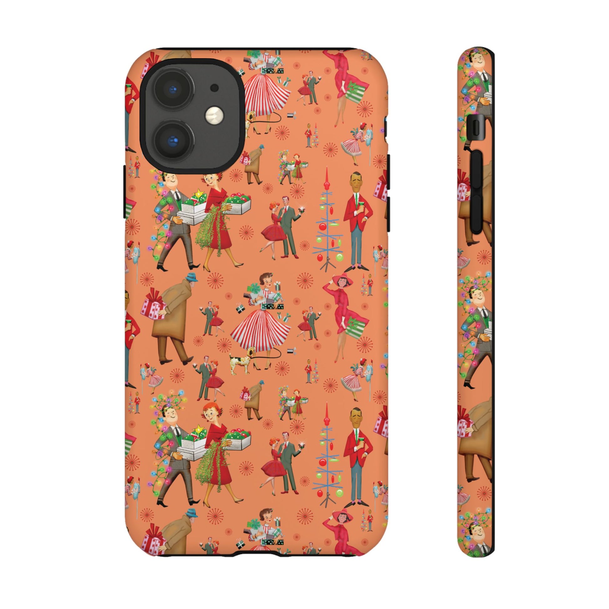 Retro Christmas 50s Phone Case Unique Holiday Protection for Your Device | Stylish & Durable Cover Gift for Her Phone 17, 16, 15, Samsung iPhone Accessory Gift for Her