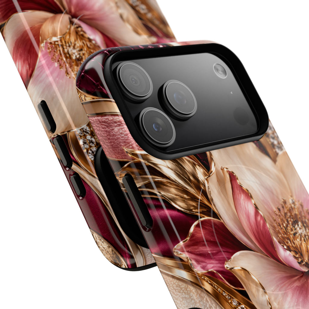 Magnetic Tough Phone Case — Vintage Rose Floral Armor