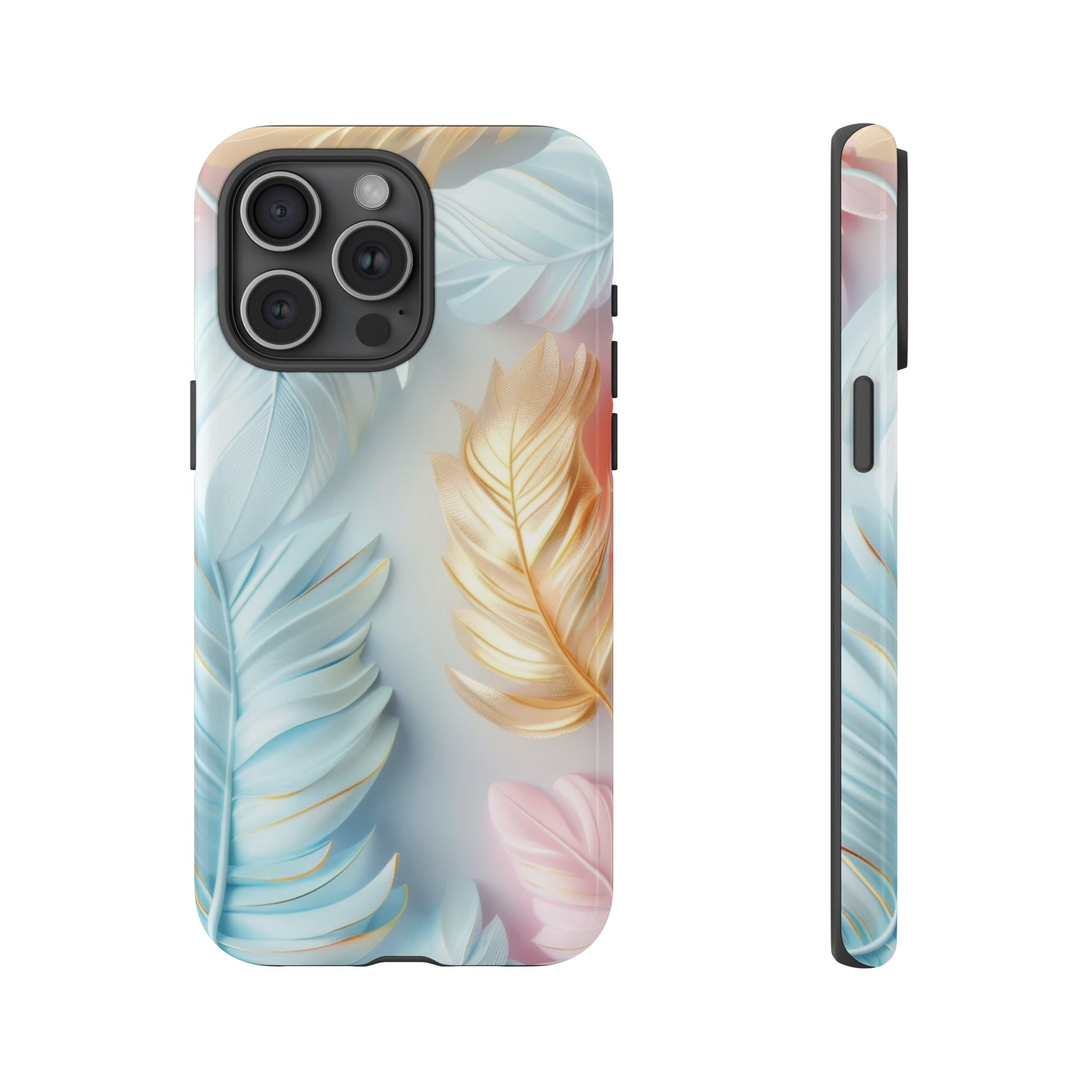 Pastel Feathers Protective Phone Case Gift for Her Phone 15, Samsung iPhone Samsung Gift for Her Case iPhone 15, Samsung iPhone Samsung Accessory Gift for Her