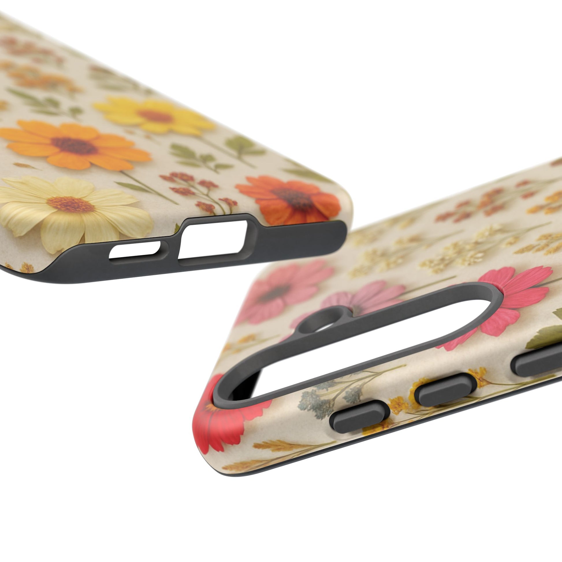 Dried Flowers Illusion Phone Case – Realistic Botanical Aesthetic, Colorful Pressed Floral Art, Trendy Nature-Inspired Protective Cover  iPhone & Samsung Models