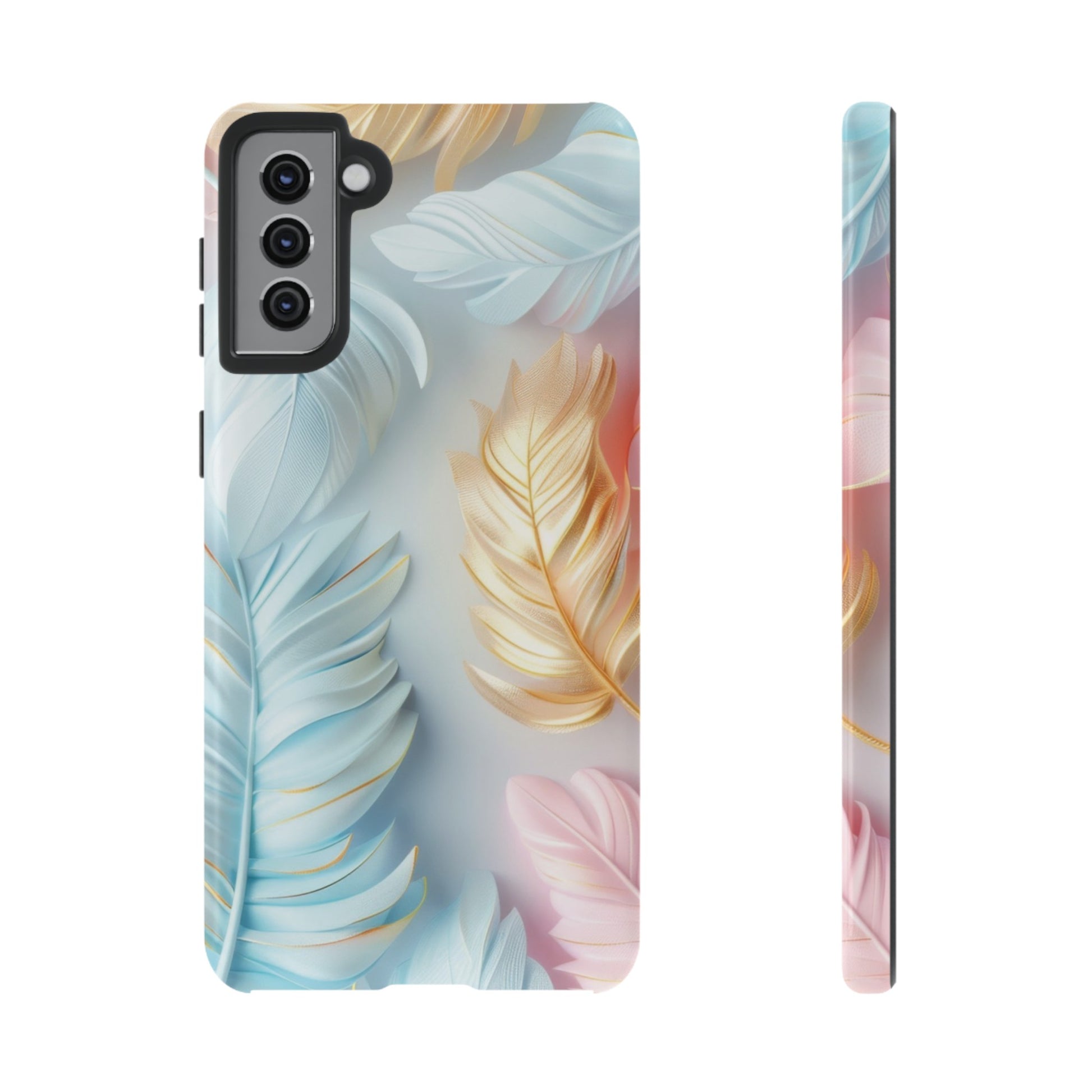 Pastel Feathers Protective Phone Case Gift for Her Phone 15, Samsung iPhone Samsung Gift for Her Case iPhone 15, Samsung iPhone Samsung Accessory Gift for Her
