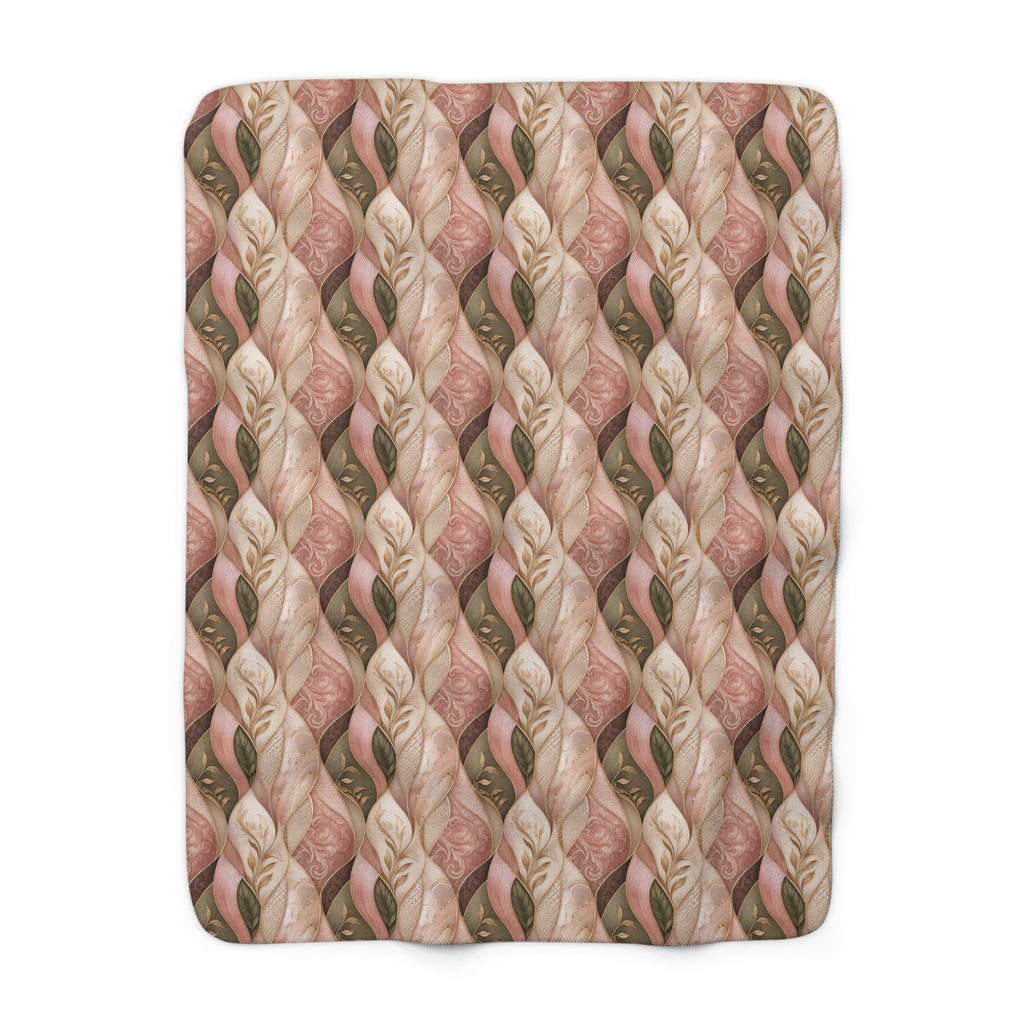 Sherpa Blanket Cozy Pink Knit Cable Pattern Throw Sofa Gift for