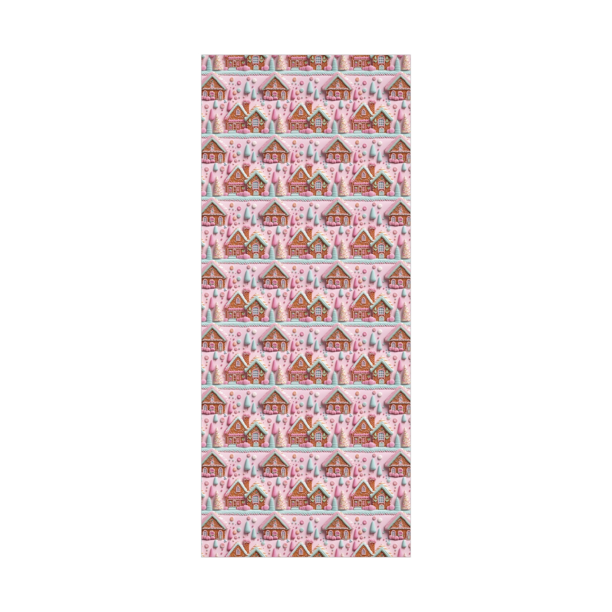 3D Clay Illusion Pink Gingerbread House Wrapping Paper Festive, Playful, and Perfect for Adding a Sweet Touch to Your Holiday Gifts Moms - MRSBYVALLE