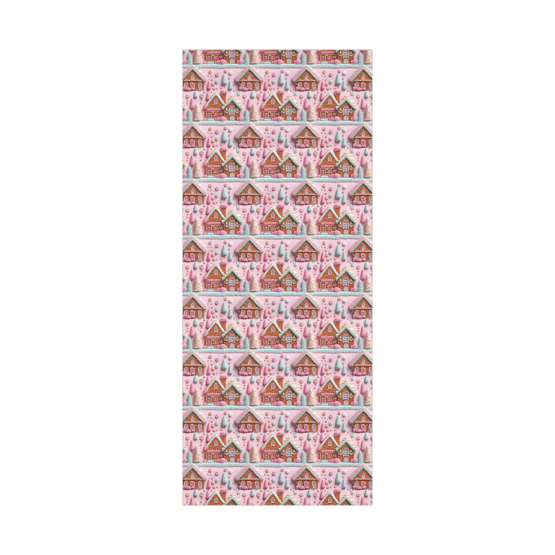 3D Clay Illusion Pink Gingerbread House Wrapping Paper Festive, Playful, and Perfect for Adding a Sweet Touch to Your Holiday Gifts Moms - MRSBYVALLE