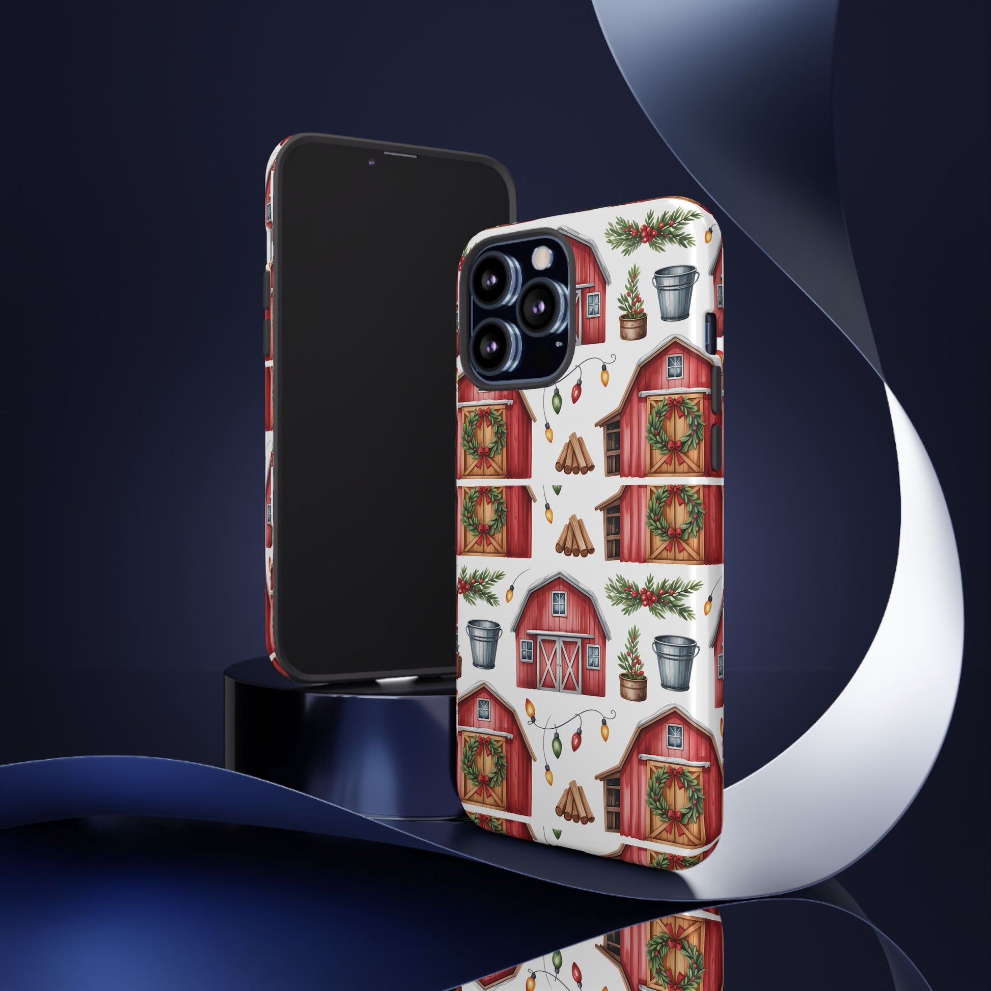 Farmhouse Christmas Design Phone Case - Stylish, Protective Cover for All Models Gift for Mom Accessory Gift for Her