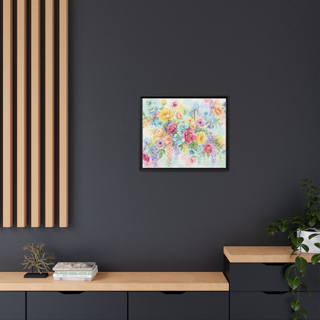 Toile Bouquet Floral Aquarelle, Art Mural Mat Encadré | Art Mural Multicolore