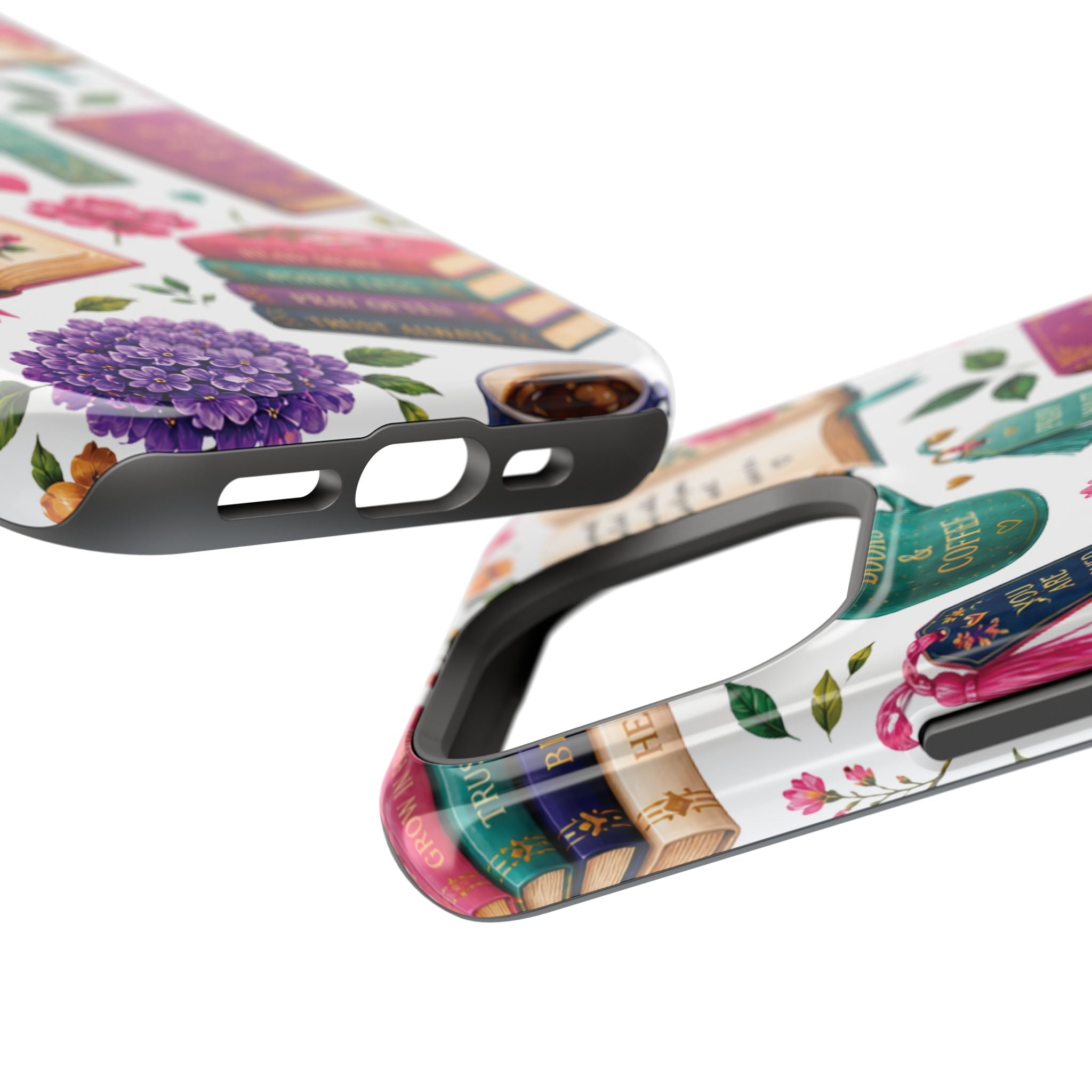 Christian Books & Coffee Phone Case — Magnetic Impact-Resistant Christian Gift