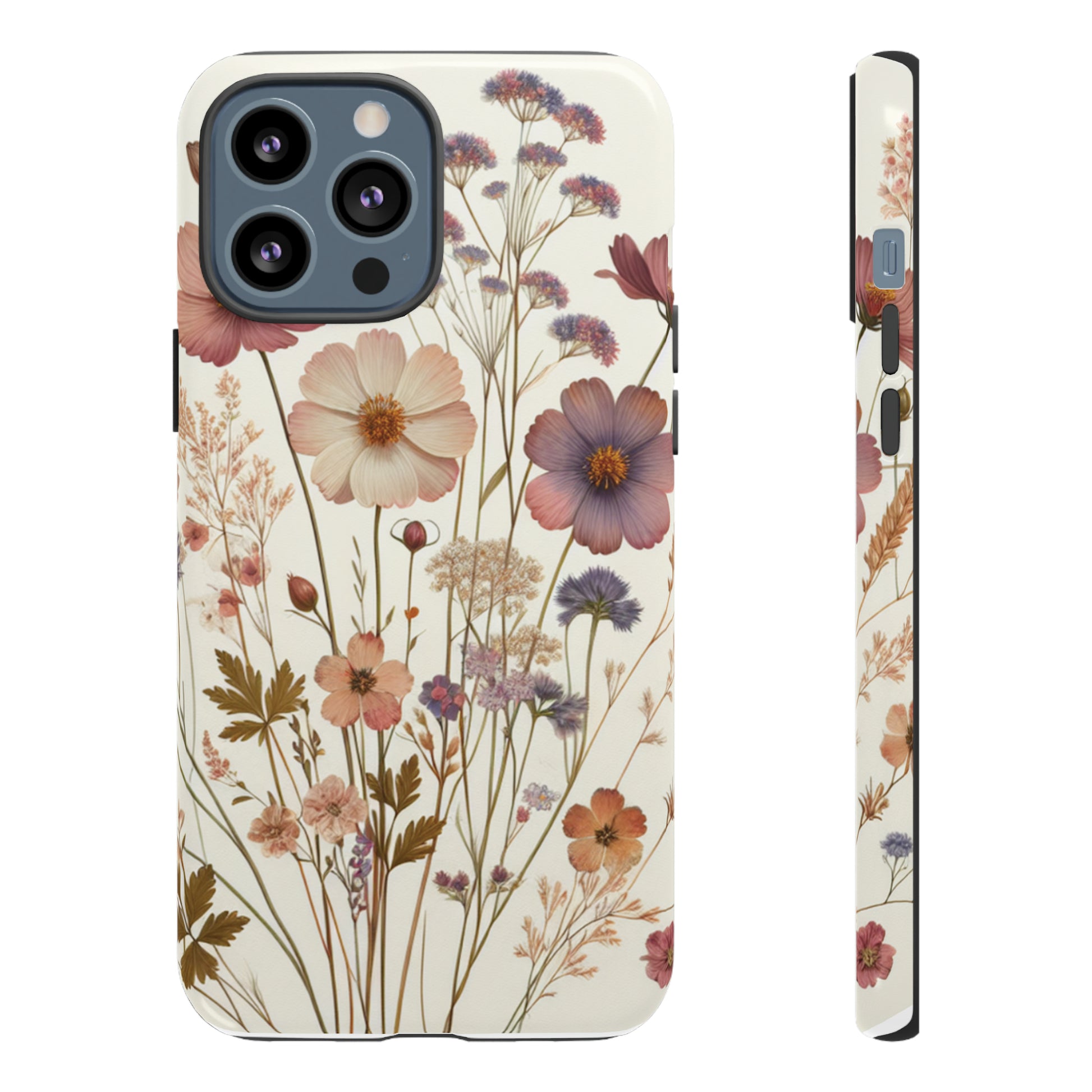 Wildflower Boho Luxury Phone Tough Case Floral Elegant Durable Stylish for Modern Devices iPhone 15, Samsung iPhone Samsung Accessory Gift for Her.