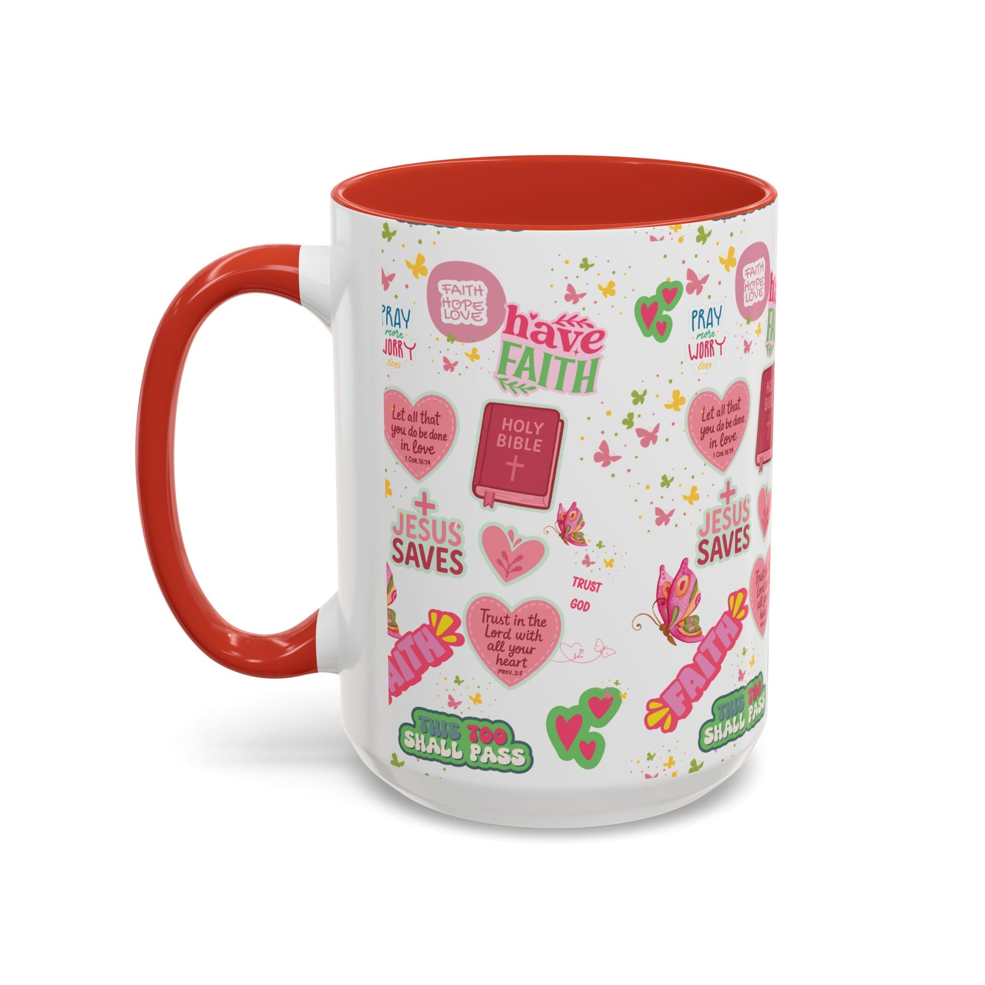 Start Your Day with Faith | Christian Mug with Bible Verse | Inspirational Gift for Christians | 11oz and 15oz Ceramic Coffee Mug Cozy Spring Mornings