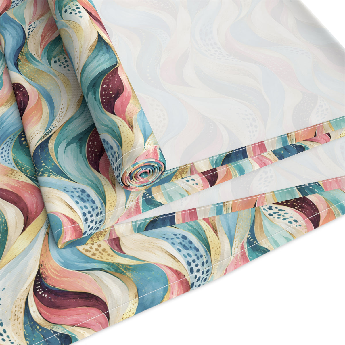 Retro Pastel Wave Table Runner