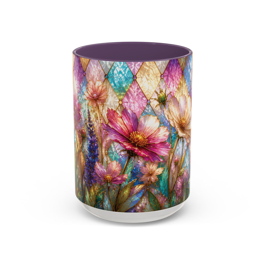 Floral Mosaic Accent Coffee Mug