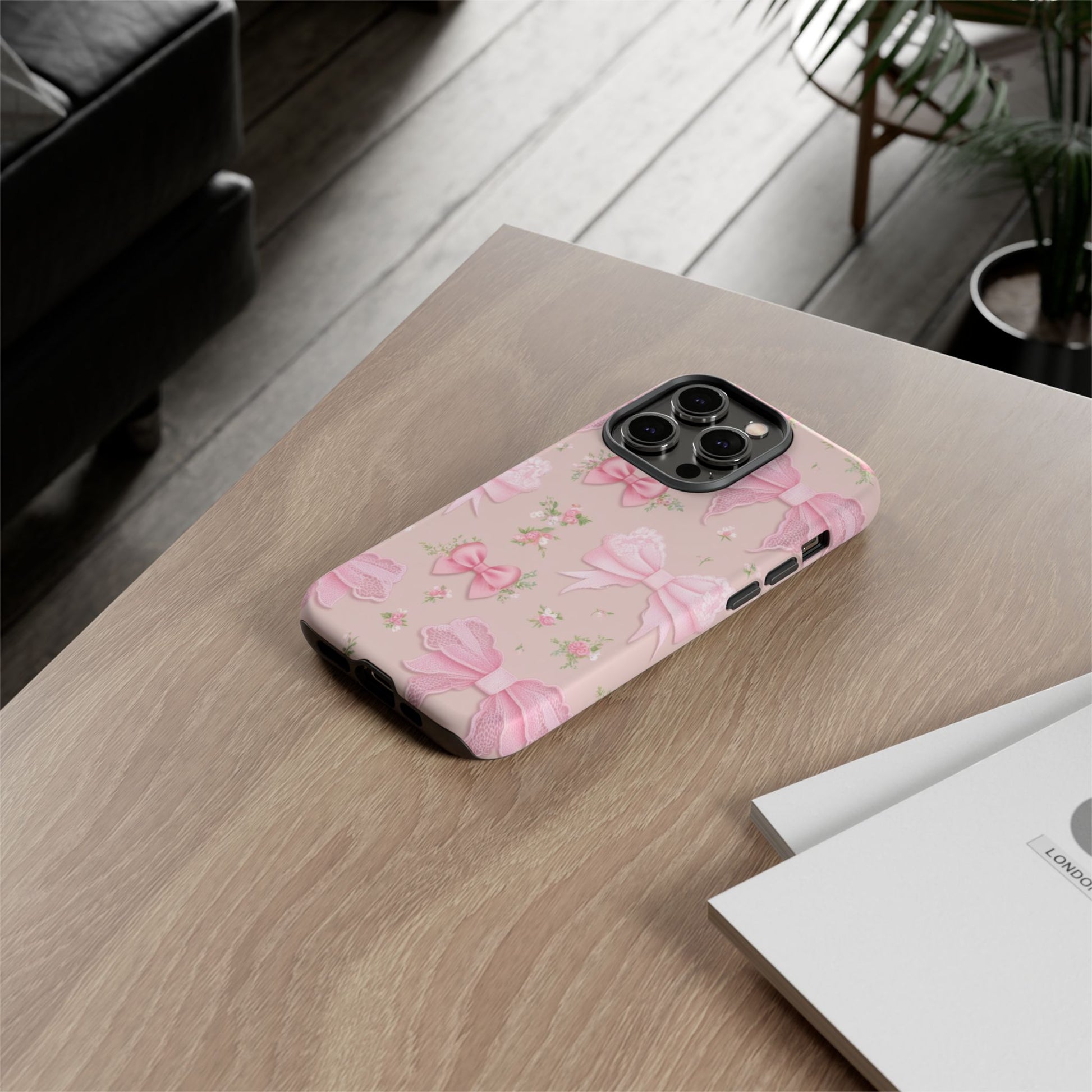 Luxury Pink Bow Phone Case – Cute & Protective Cover for iPhone & Samsung Gift for Her