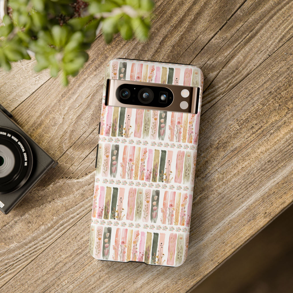 Pastel Brushstroke Floral Phone Case Soft Illusion Flower Design, Aesthetic Protective Cover, Feminine Style, Cute Gift for Her, Fits Most Models