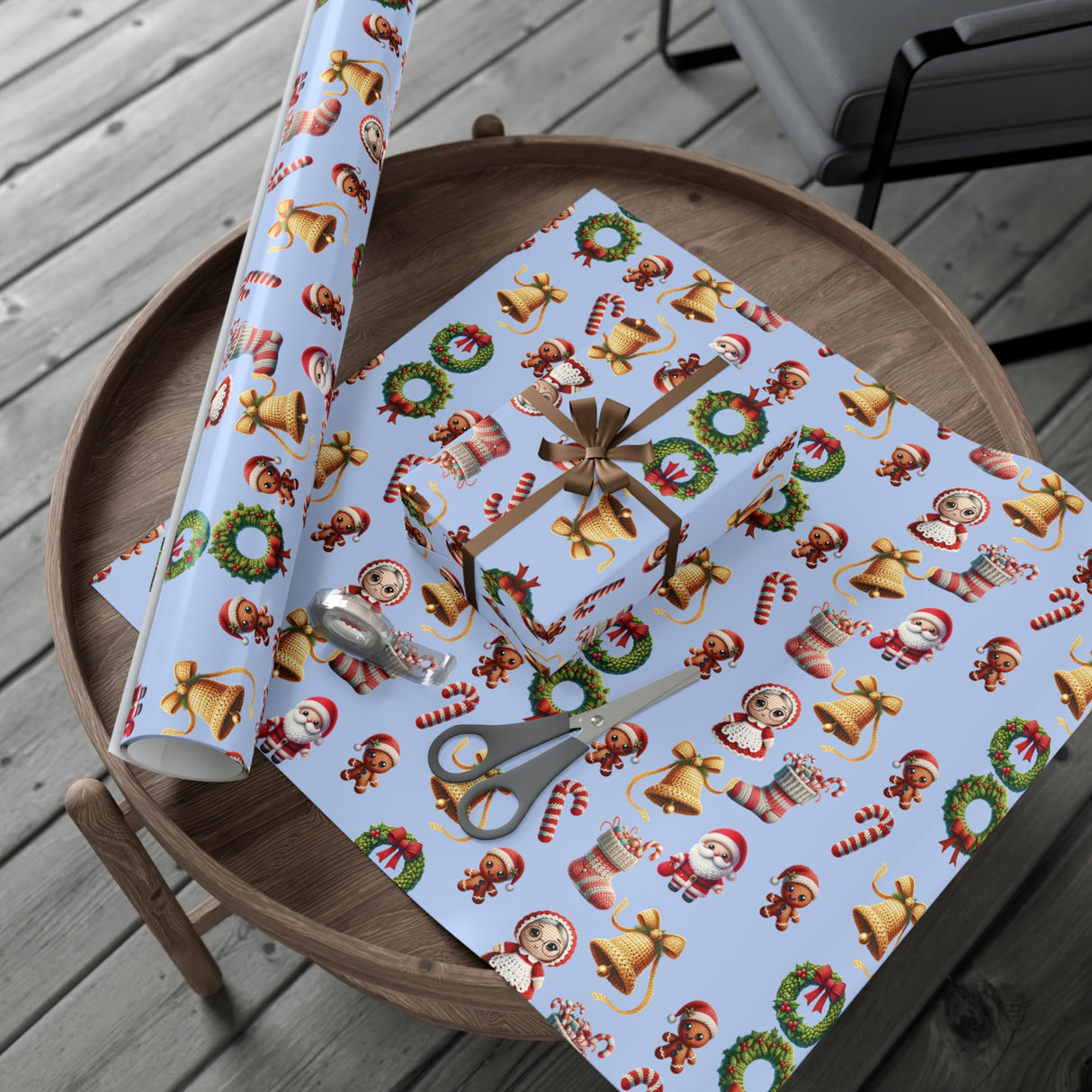 Christmas 3D Illusion Boho Wrapping Paper Stylish Holiday Gift Wrap with Festive Design | Premium Quality, Easy to Cut & Fold | Perfect for Christmas Presents - MRSBYVALLE