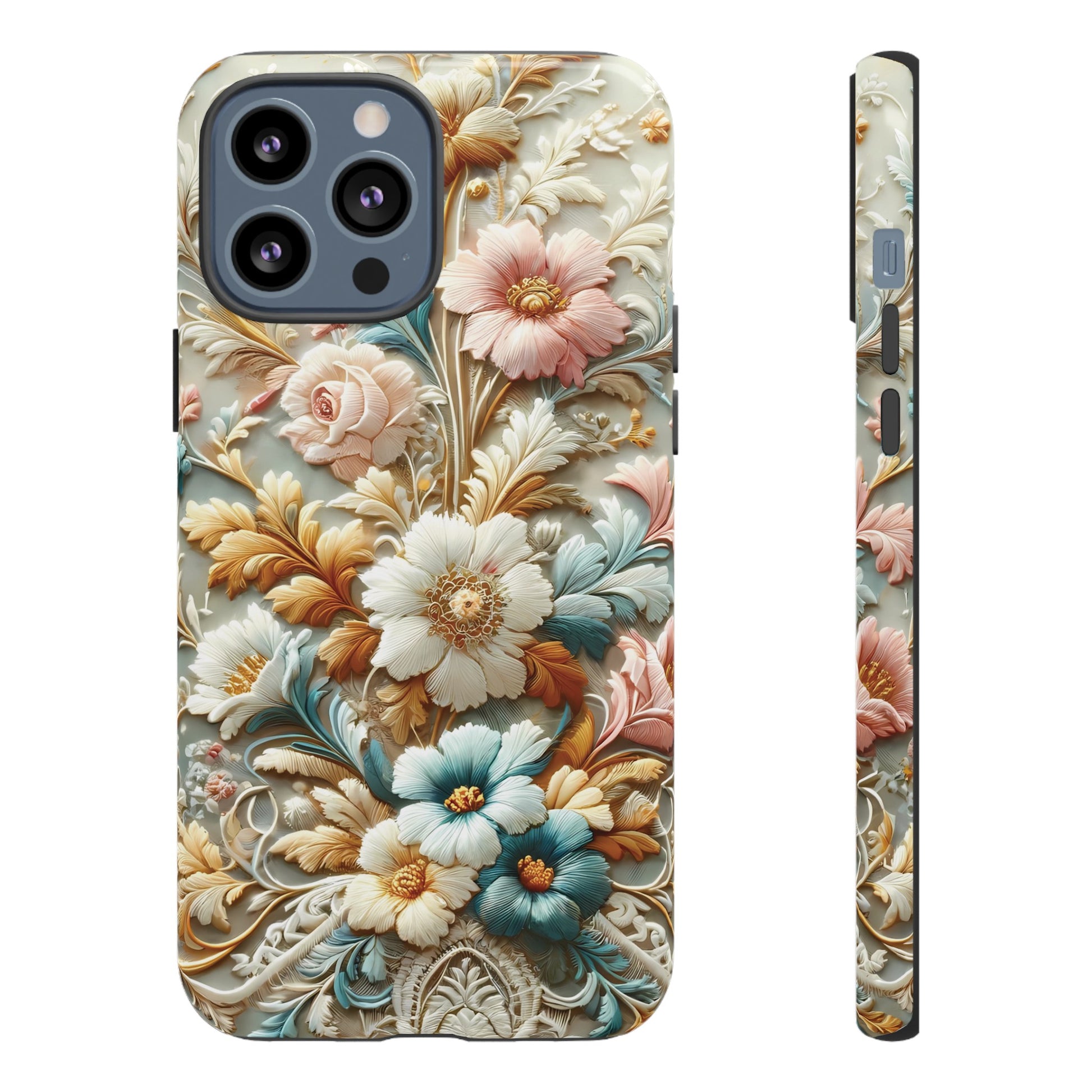 3D Elegant Faux Flowers Phone Case Stylish & Durable for iPhone Samsung Gift iPhone 15, 14, 13 Samsung Pixel Gift for Mom Accessory Gift for Her