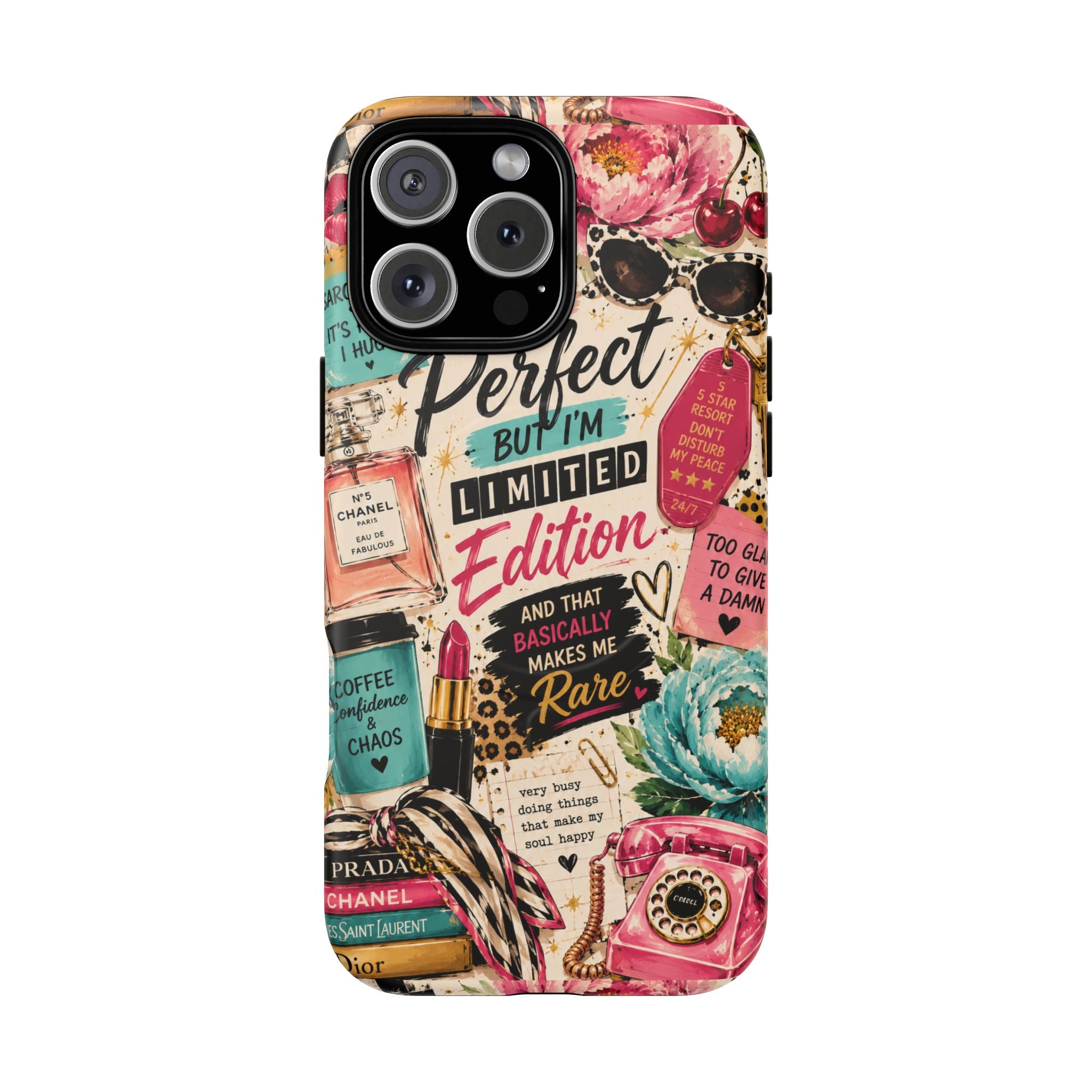 Perfect I'm Limited Edition phone case Tough Magnetic Case has Retro Funny Women's Gift Chic Pink Vintage iPhone & Samsung