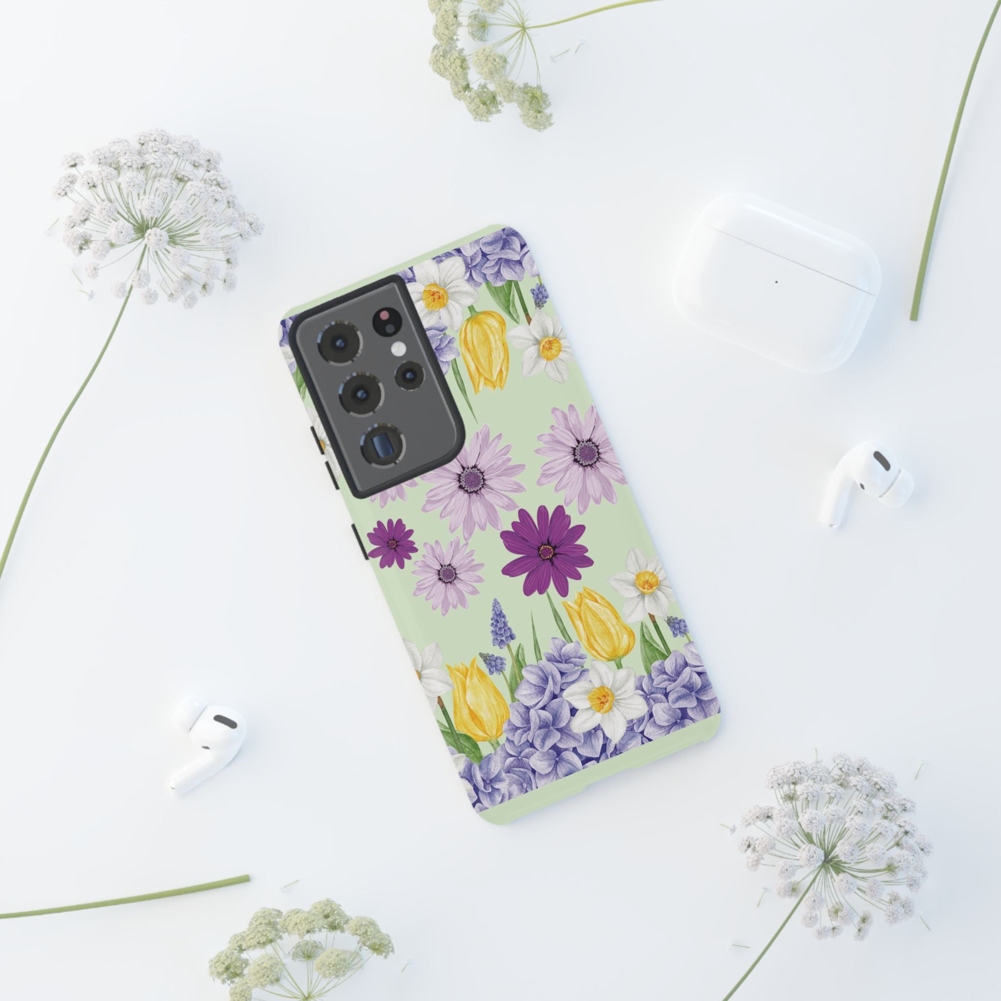Lavender Yellow Flower Phone Case – Stylish Protective Cover for iPhone & Samsung, Botanical Design, Perfect Gift for Spring & Everyday Elegance