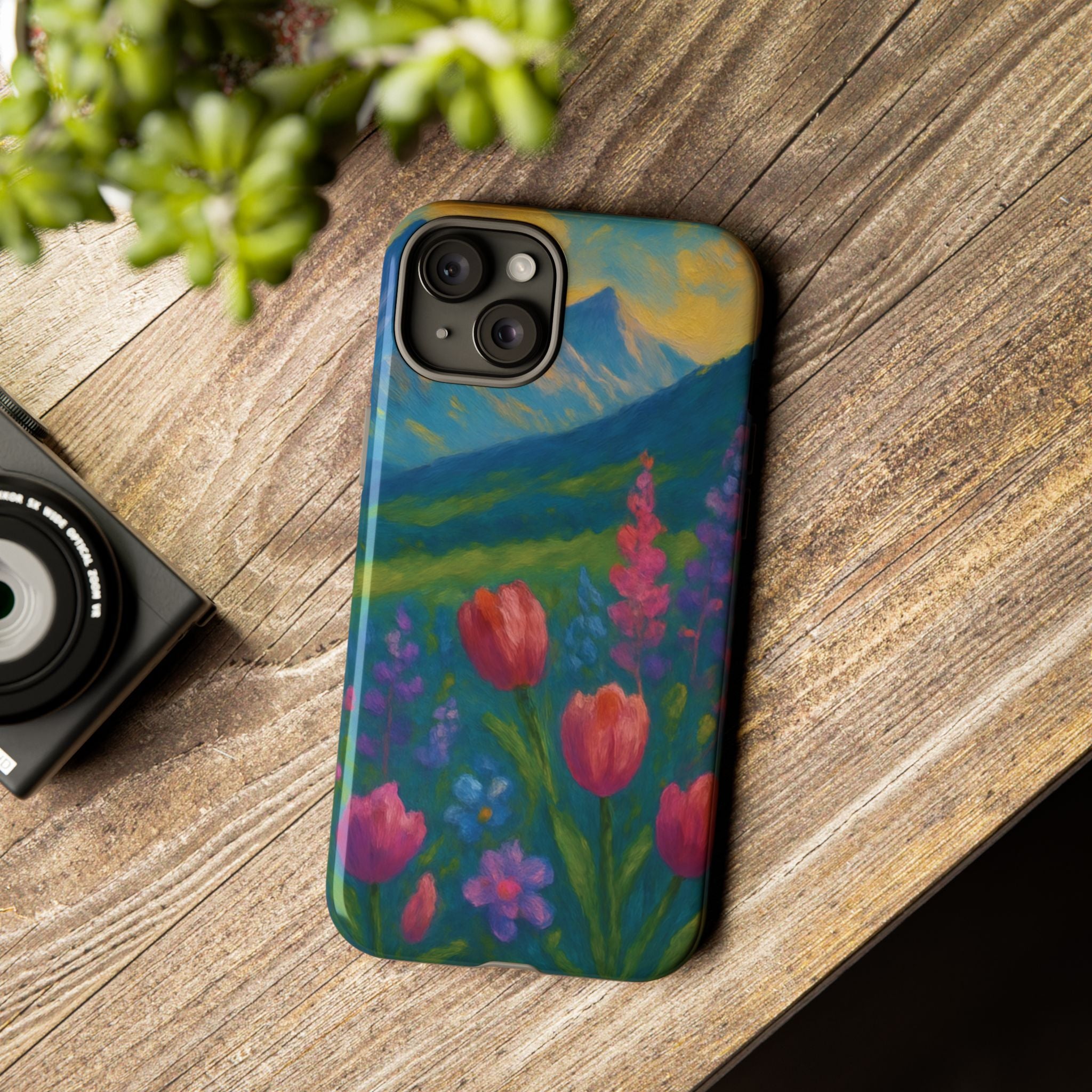 Mountains Wildflowers Phone Case | Vibrant Botanical Floral Design | Nature-Inspired Protective Cover for iPhone & Samsung | Trendy Aesthetic Gift Idea