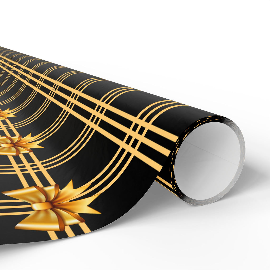 Black and Gold Bows Wrapping Paper Luxury Lover's Wrapping Paper Collection Festive Perfect for Wedding Holiday Decor – Premium Quality