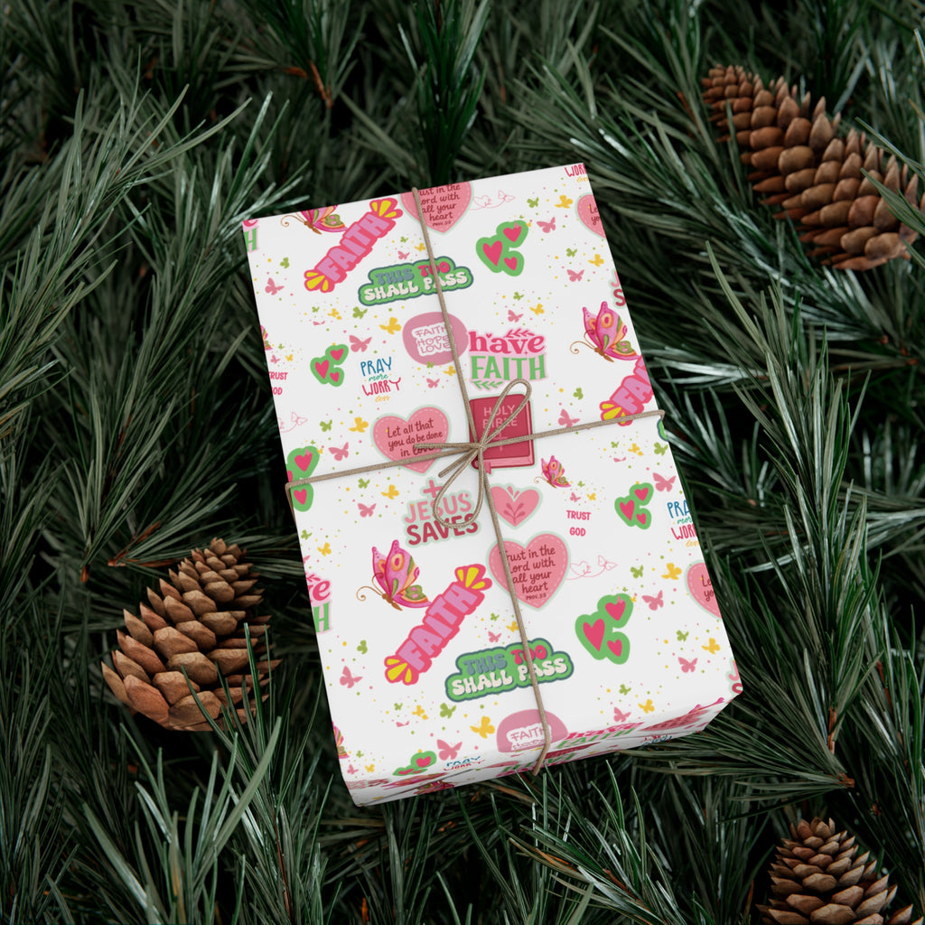 Christian Wrapping Paper | Inspirational Bible Verse Gift Wrap | Faith-Based Wrapping for Birthdays, Holidays, Special Occasions | Scripture Gift Wrap Gifts Moms Weddings