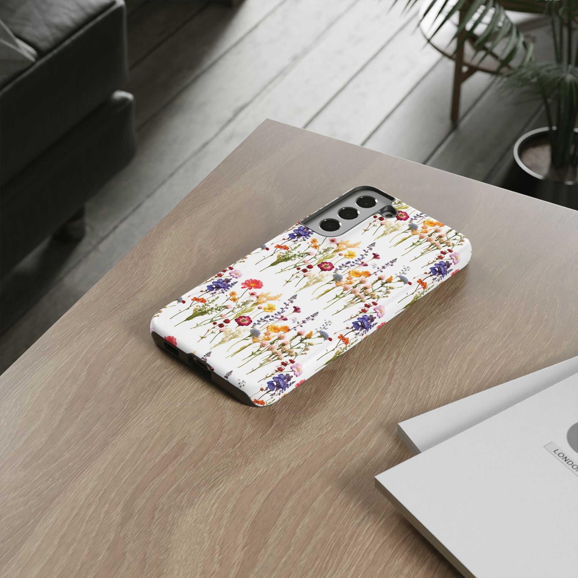 White Best Phone Case Press Flowers Floral 3D Illusion Luxury Tough Case Floral Elegant Durable Stylish for Modern Devices iPhone 17, 16, 15, Samsung iPhone Samsung Accessory Gift for Her