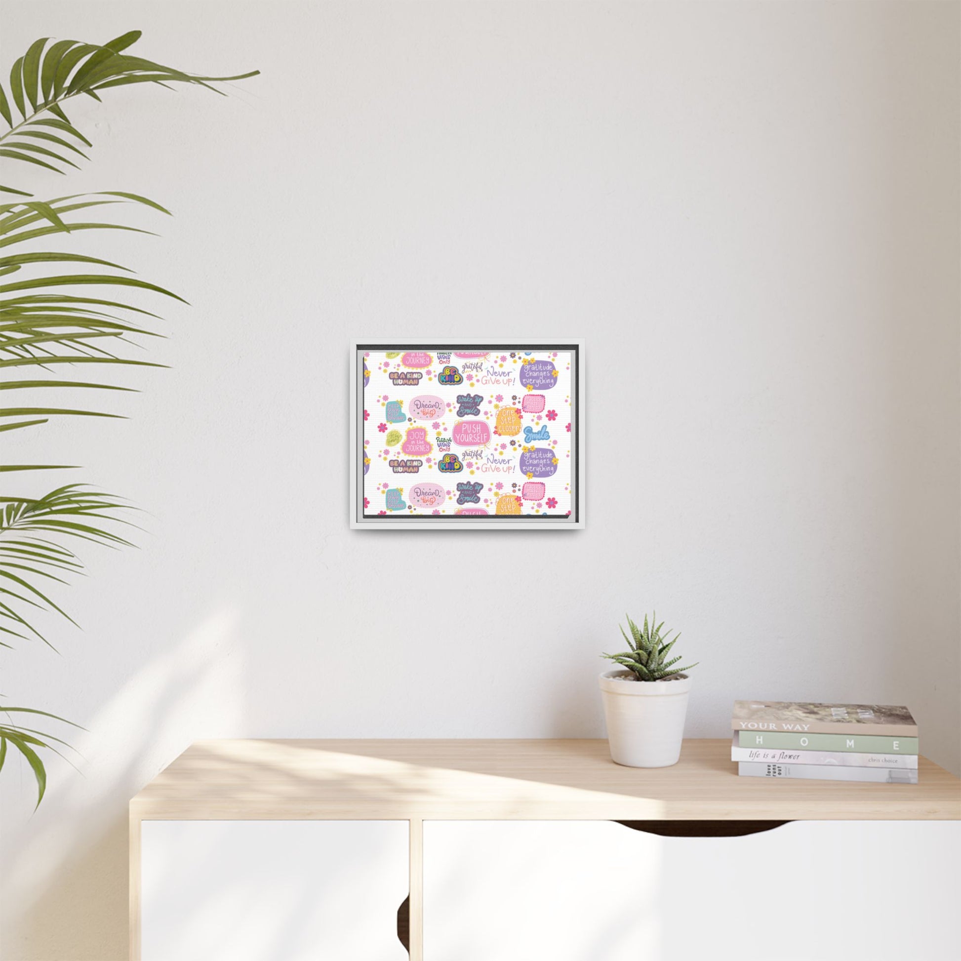 Good Vibes Only Canvas Wall Art – Ready‑to‑Hang Motivational Quote Picture, Positive Affirmation Home & Office Décor, Uplifting Gift Idea Bedroom, or Office Décor Gift for Mom