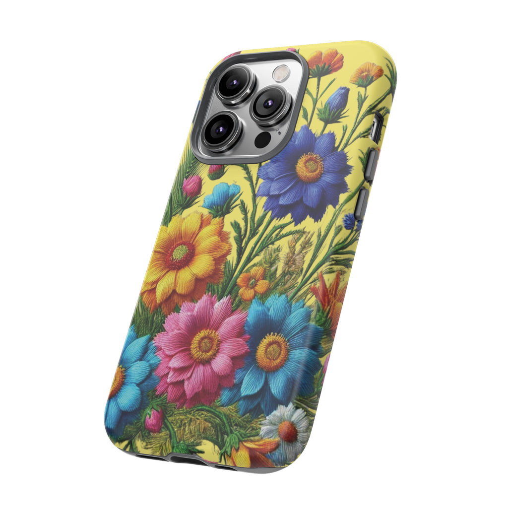 Phone Case Yellow Bright Floral Protective Phone Case Gift for Her Phone 15, Samsung iPhone Samsung  iPhone 15, Samsung iPhone Samsung Accessory Gift for Her