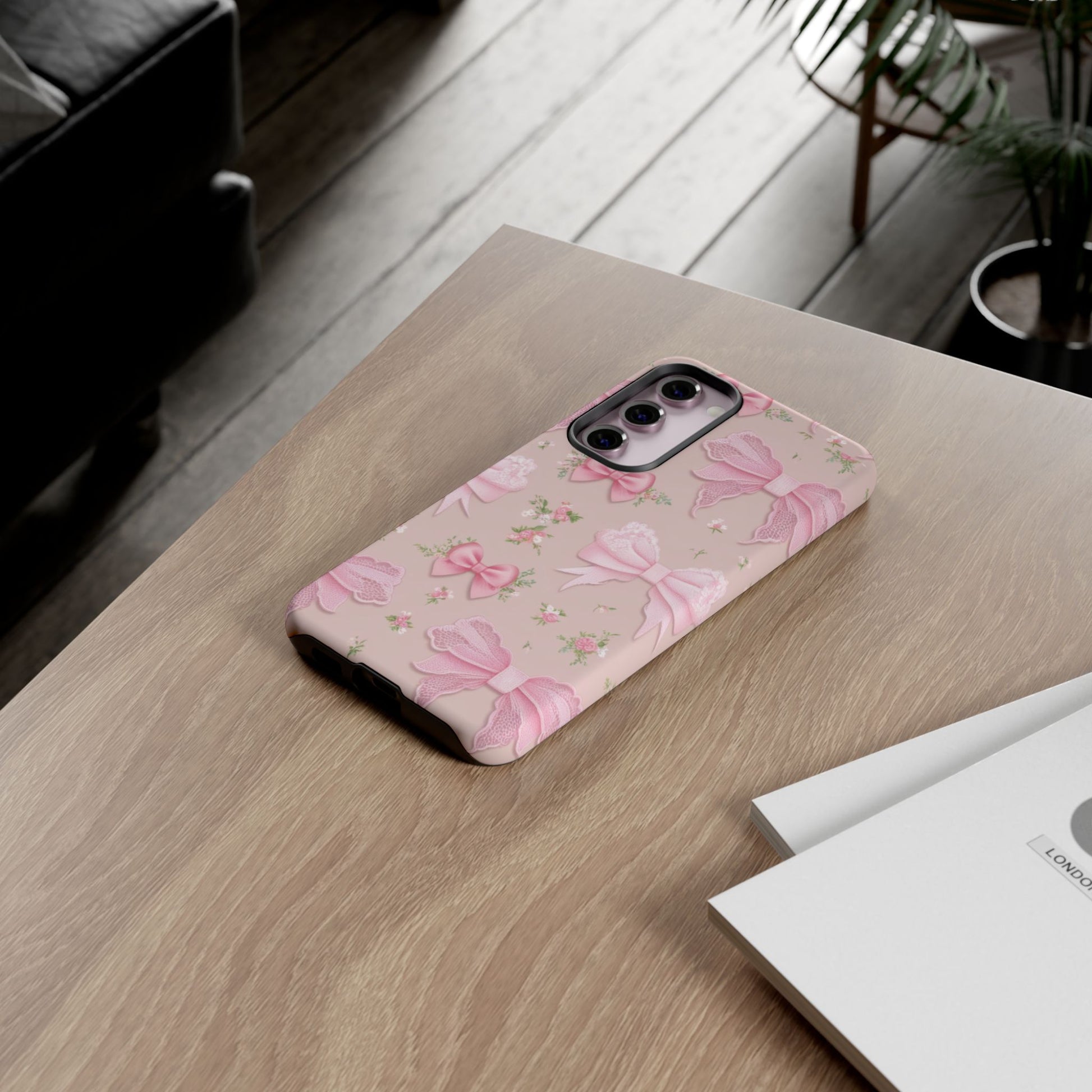 Luxury Pink Bow Phone Case – Cute & Protective Cover for iPhone & Samsung Gift for Her