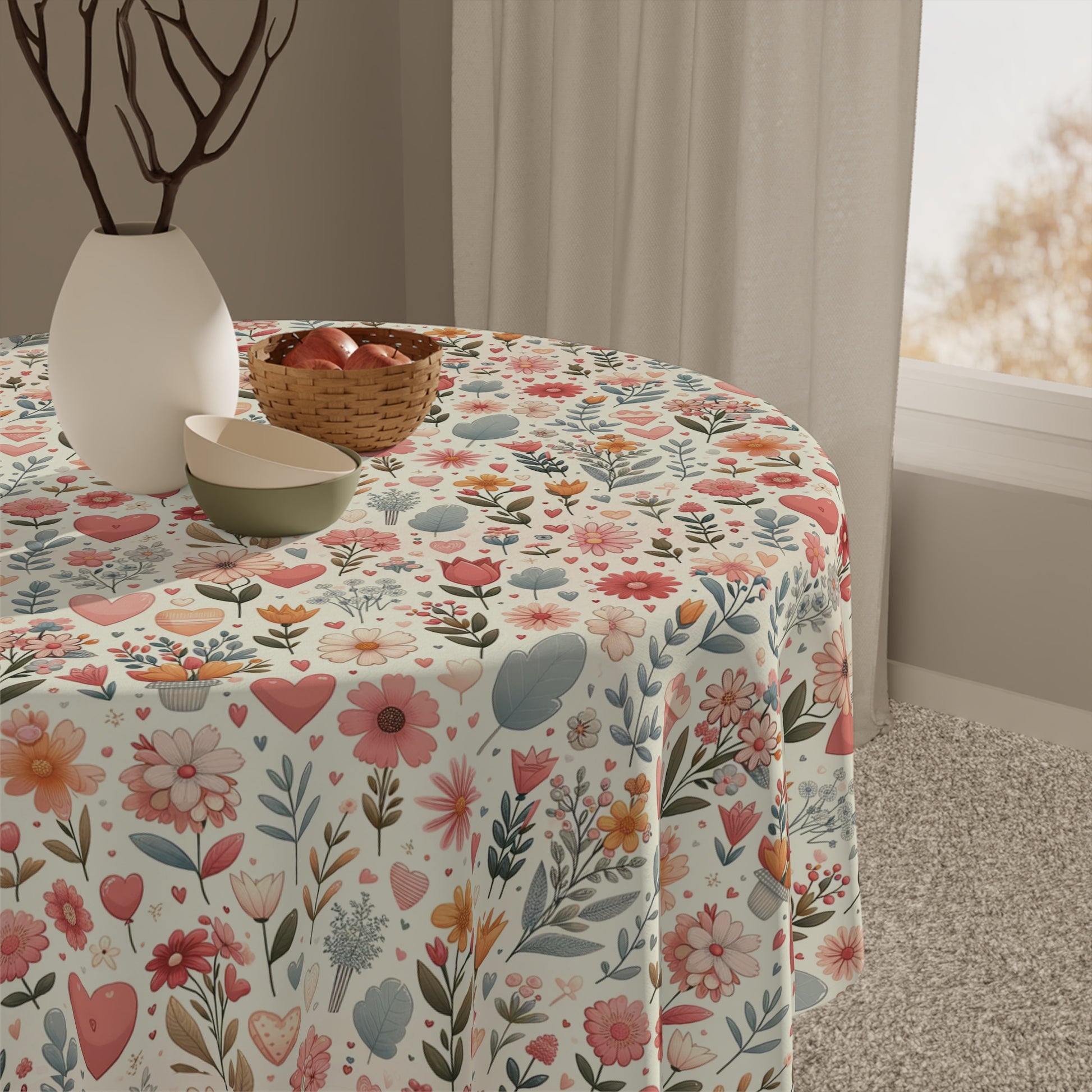 Floral Tablecloth Perfect for Adding a Botanical Touch to Any Dining Room, Kitchen Table or Outdoor Setting for Home, Weddings, Birthdays all Events Durable & Stylish for All Occasions.
