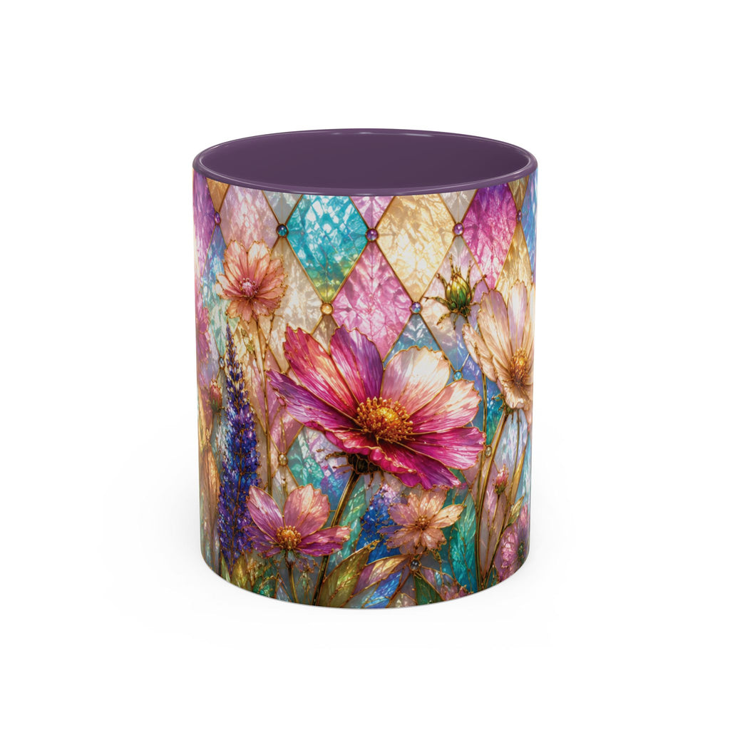 Floral Mosaic Accent Coffee Mug