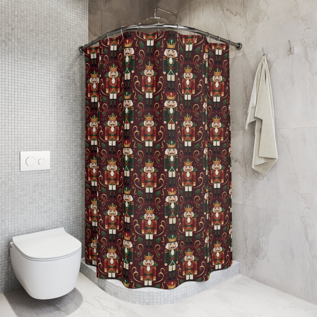 Elegant Holiday Nutcracker Shower Curtain  Classic Christmas Bathroom Décor