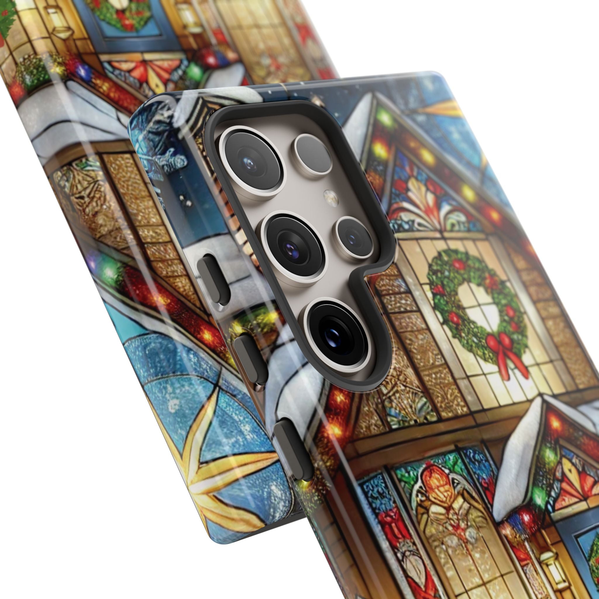 Phone Case - Stain Glass Christmas Unique Holiday Protection Gift for Her