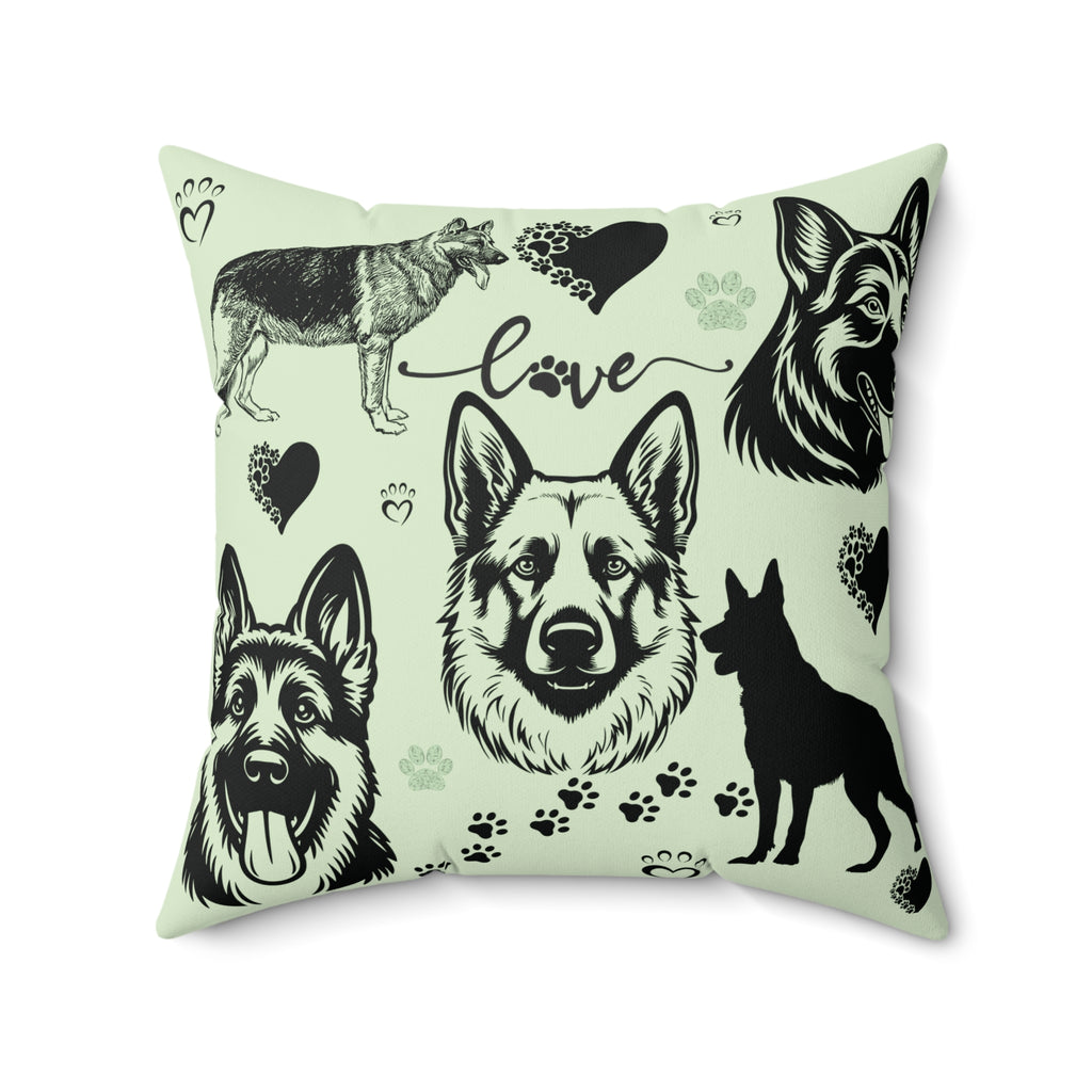 German Shepherd Square Pillow — Decorative Dog Throw Pillow