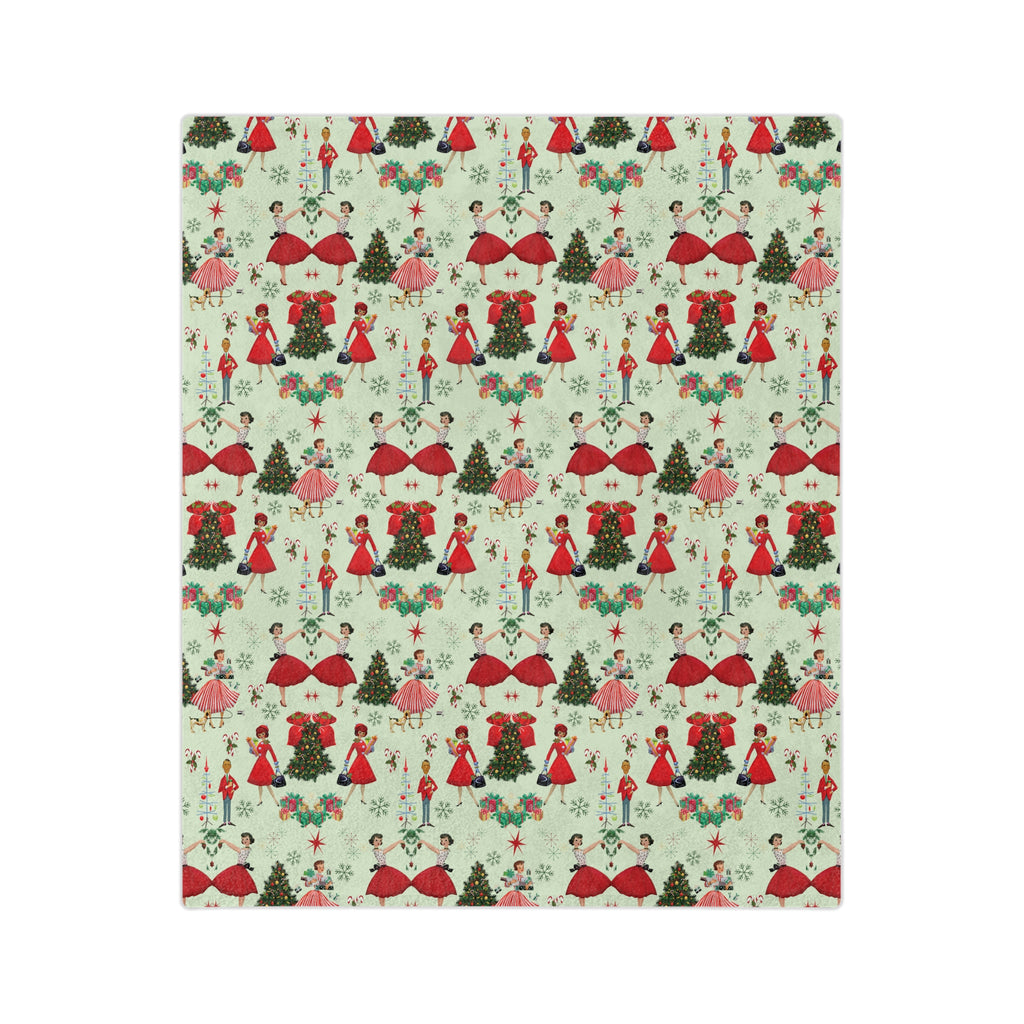 50s Christmas Minky Blanket Throw Ultra-Soft Minky Blanket Cozy Comfort Blanket Elegant Home Decor Plush Microfiber for Maximum Comfort Blanket, Perfect for Snuggling Decor, Cozy All-Season Warmth, Housewarming Gift Throw - MRSBYVALLE