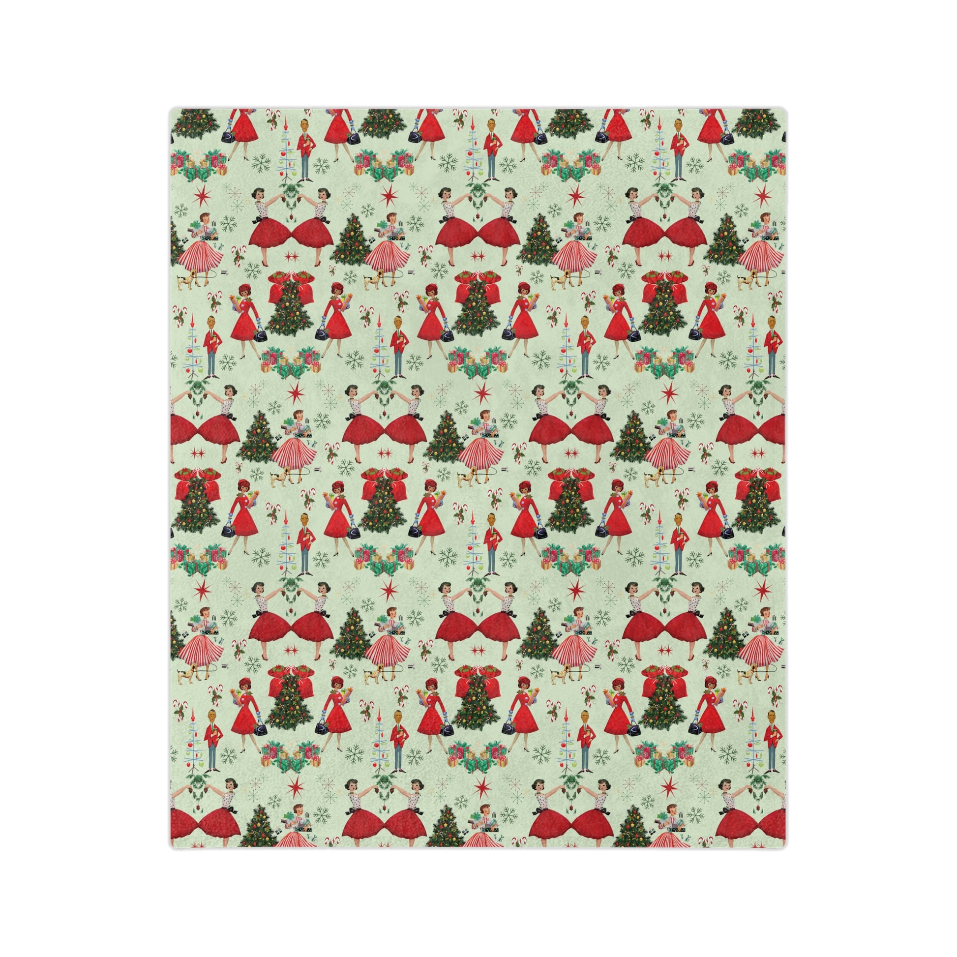 50s Christmas Minky Blanket Throw Ultra-Soft Minky Blanket Cozy Comfort Blanket Elegant Home Decor Plush Microfiber for Maximum Comfort Blanket, Perfect for Snuggling Decor, Cozy All-Season Warmth, Housewarming Gift Throw - MRSBYVALLE
