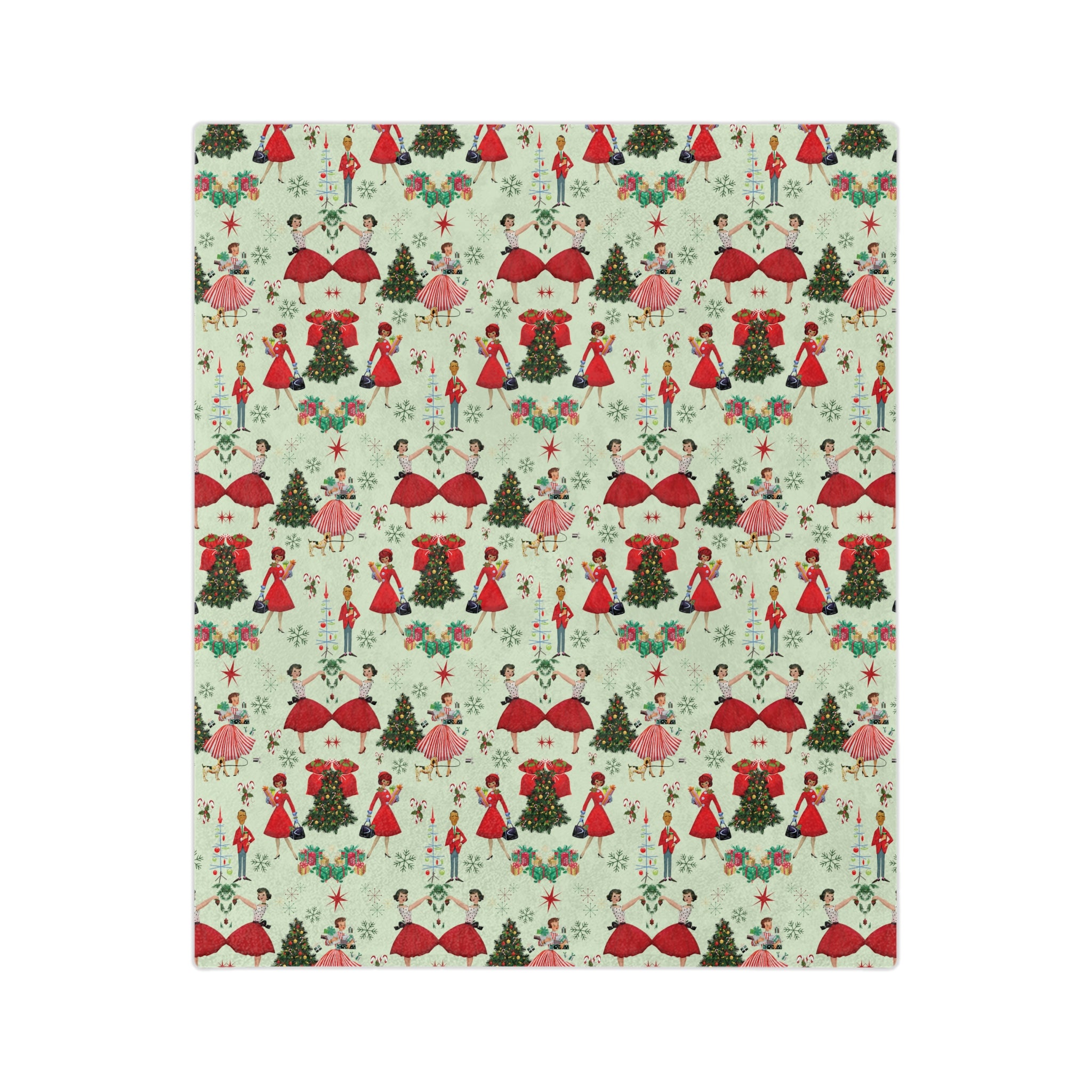 50s Christmas Minky Blanket Throw Ultra-Soft Minky Blanket Cozy Comfort Blanket Elegant Home Decor Plush Microfiber for Maximum Comfort Blanket, Perfect for Snuggling Decor, Cozy All-Season Warmth, Housewarming Gift Throw - MRSBYVALLE