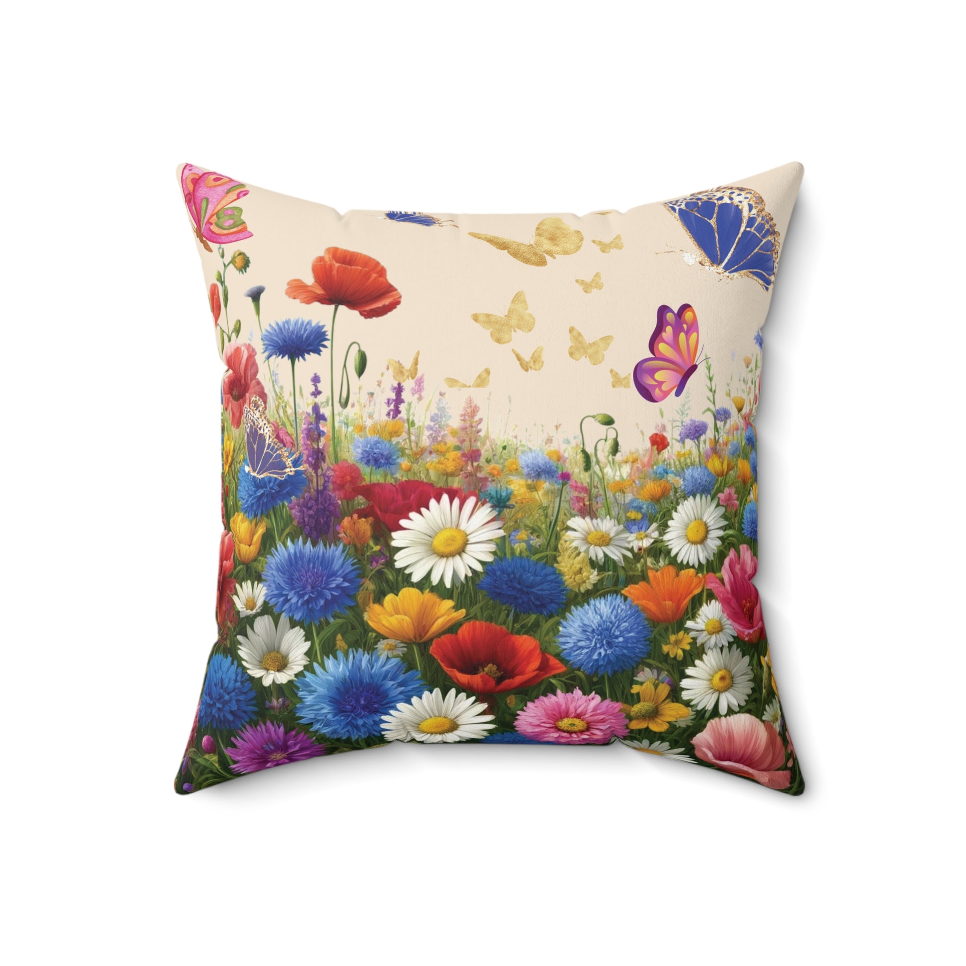 Bright Wildflowers Square Pillow Add a Touch of Nature to Your Home Decor | Premium Quality, Soft, and Durable | Perfect for Couch, Bed, or Chair | Elegant Floral Bedrooms, Soft,Pillow Gift New House, Bridal Shower Gift - MRSBYVALLE