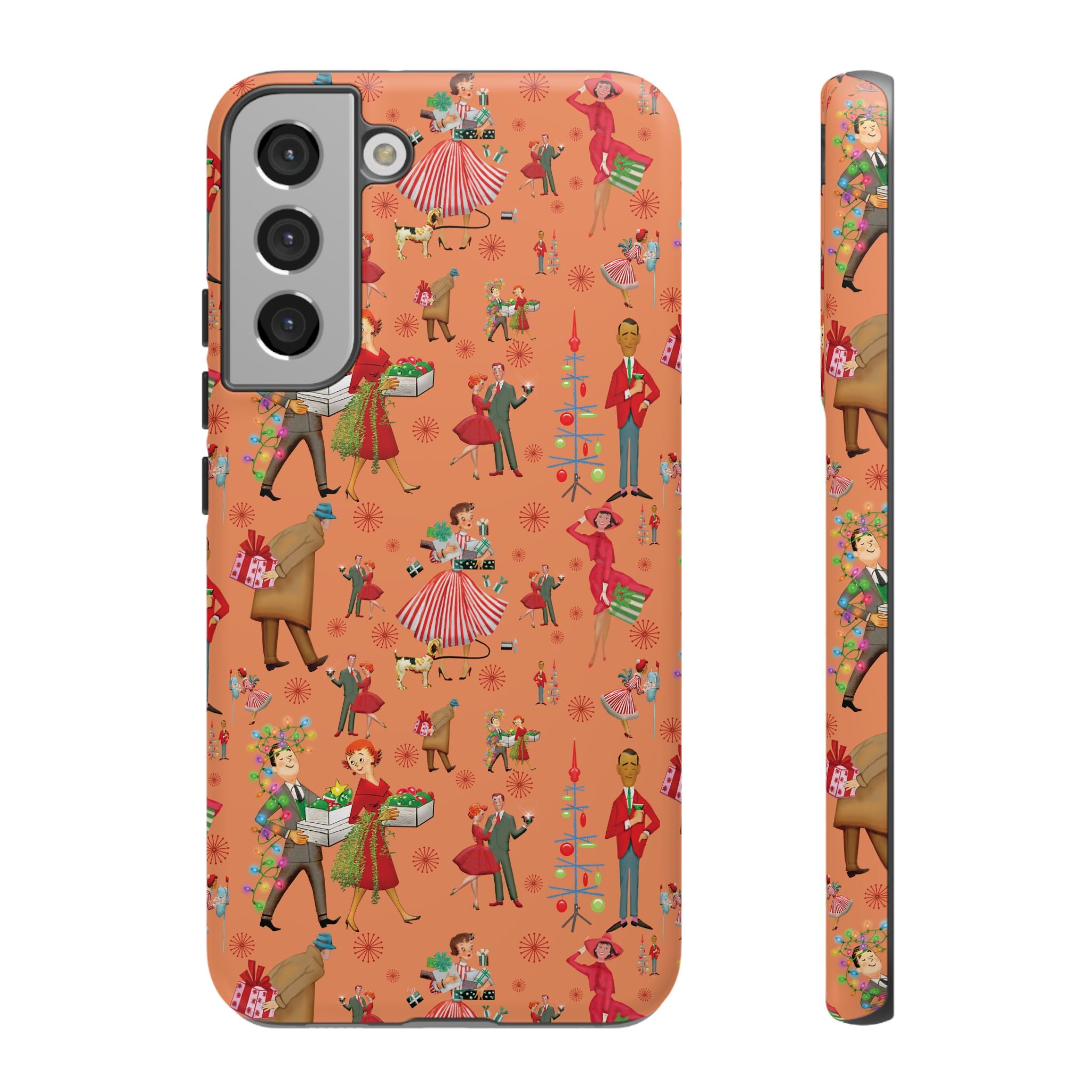 Retro Christmas 50s Phone Case Unique Holiday Protection for Your Device | Stylish & Durable Cover Gift for Her Phone 17, 16, 15, Samsung iPhone Accessory Gift for Her