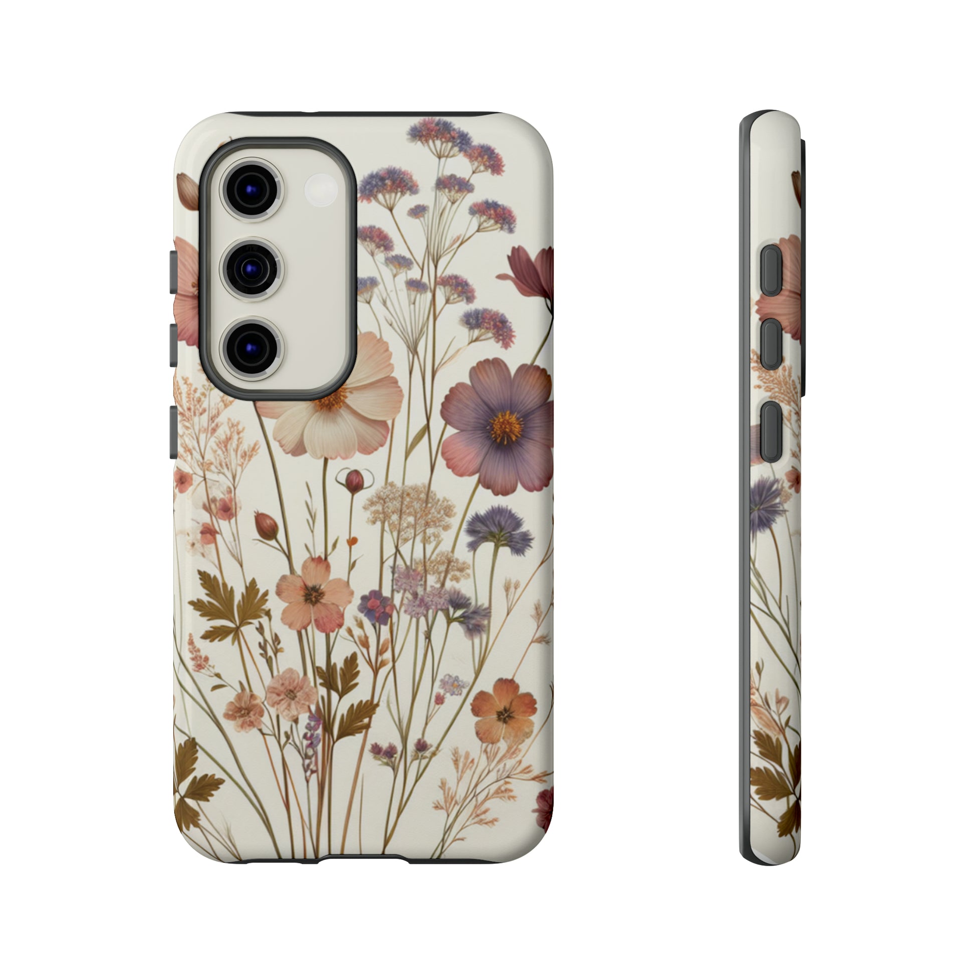 Wildflower Boho Luxury Phone Tough Case Floral Elegant Durable Stylish for Modern Devices iPhone 15, Samsung iPhone Samsung Accessory Gift for Her.