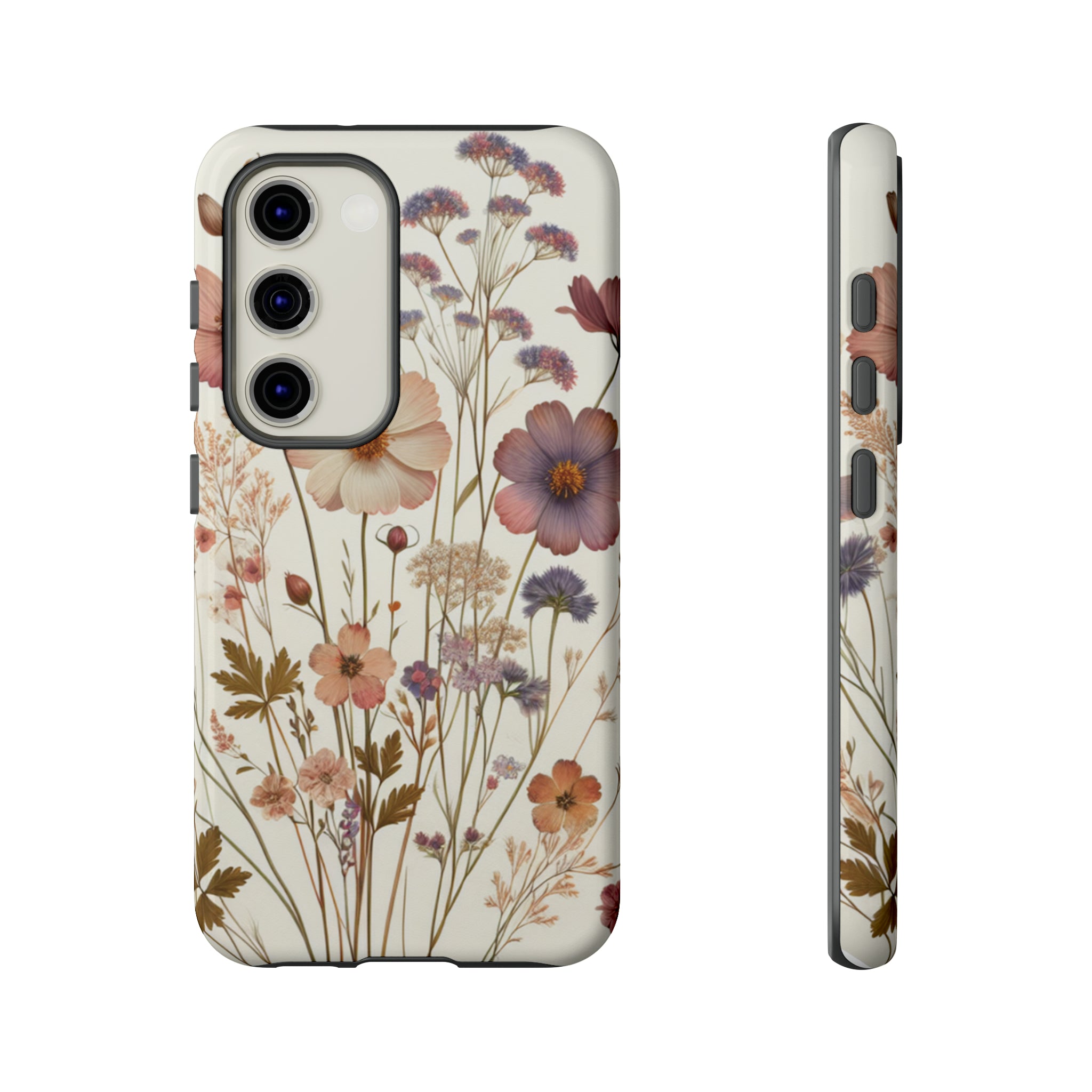 Wildflower Boho Luxury Phone Tough Case Floral Elegant Durable Stylish for Modern Devices iPhone 15, Samsung iPhone Samsung Accessory Gift for Her.